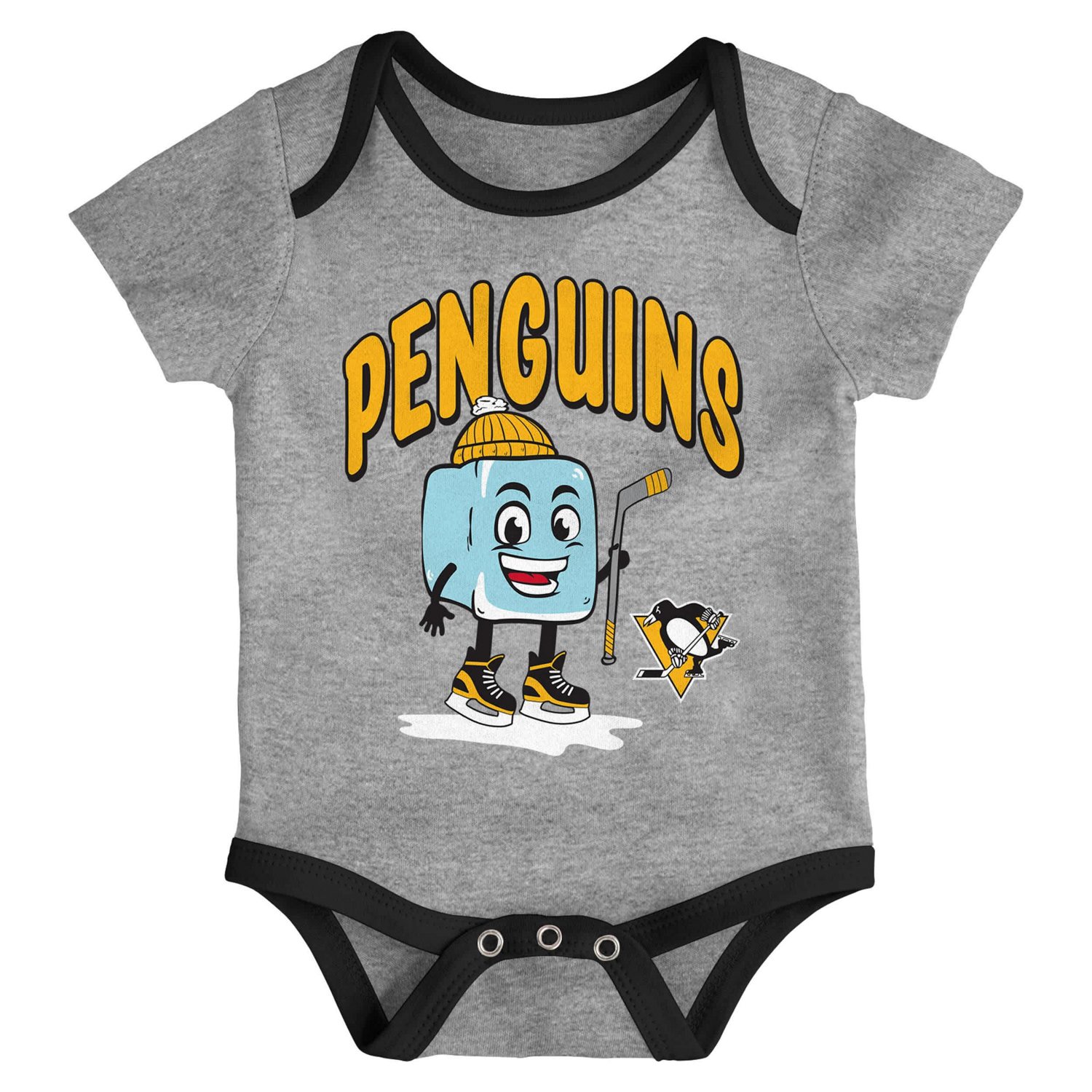  Newborn Outerstuff Pittsburgh Penguins Triple Header Three-Piece Bodysuit Set - view number 4