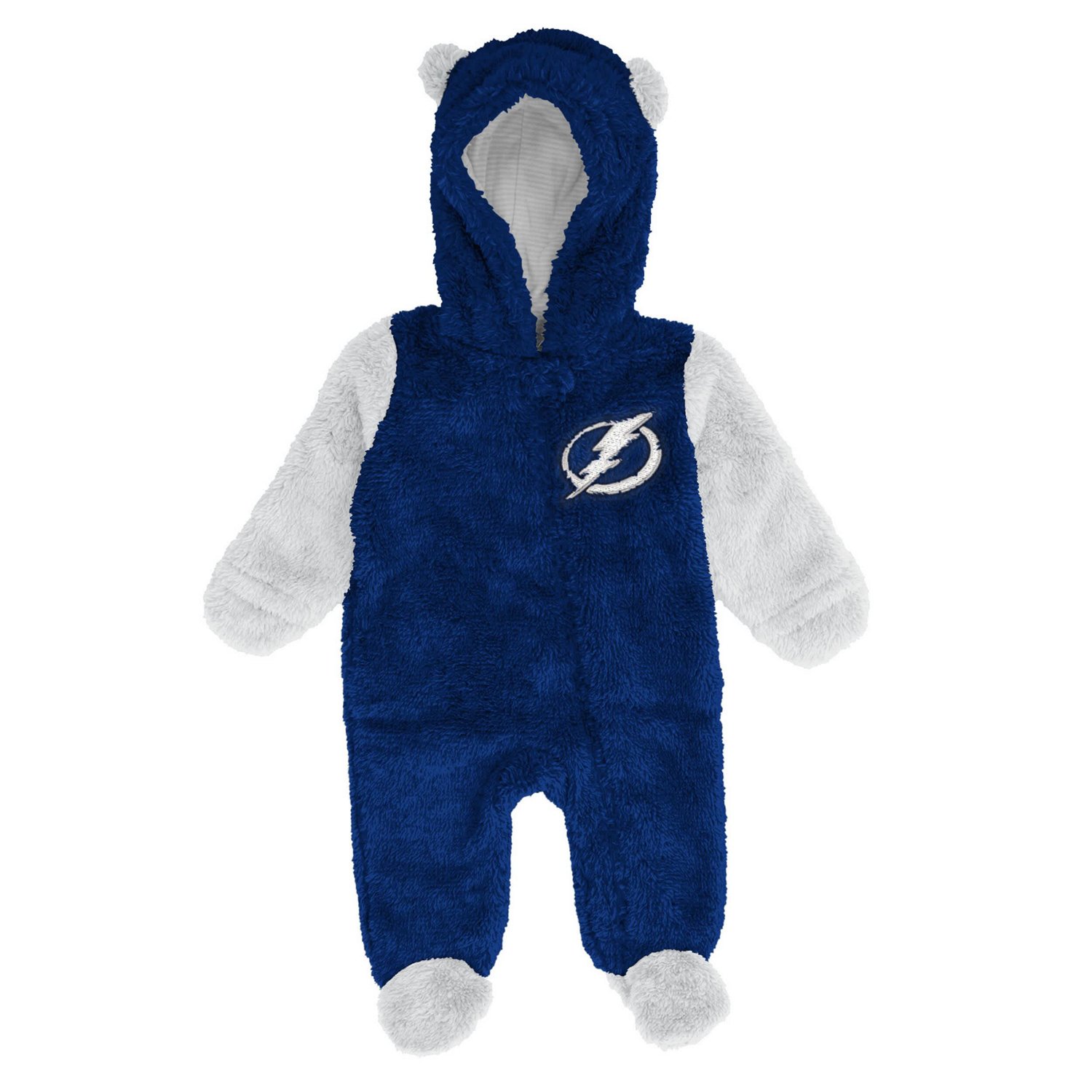  Newborn Outerstuff Tampa Bay Lightning Stay Napping Fleece Bunting Full-Zip Hooded Sleeper - view number 2