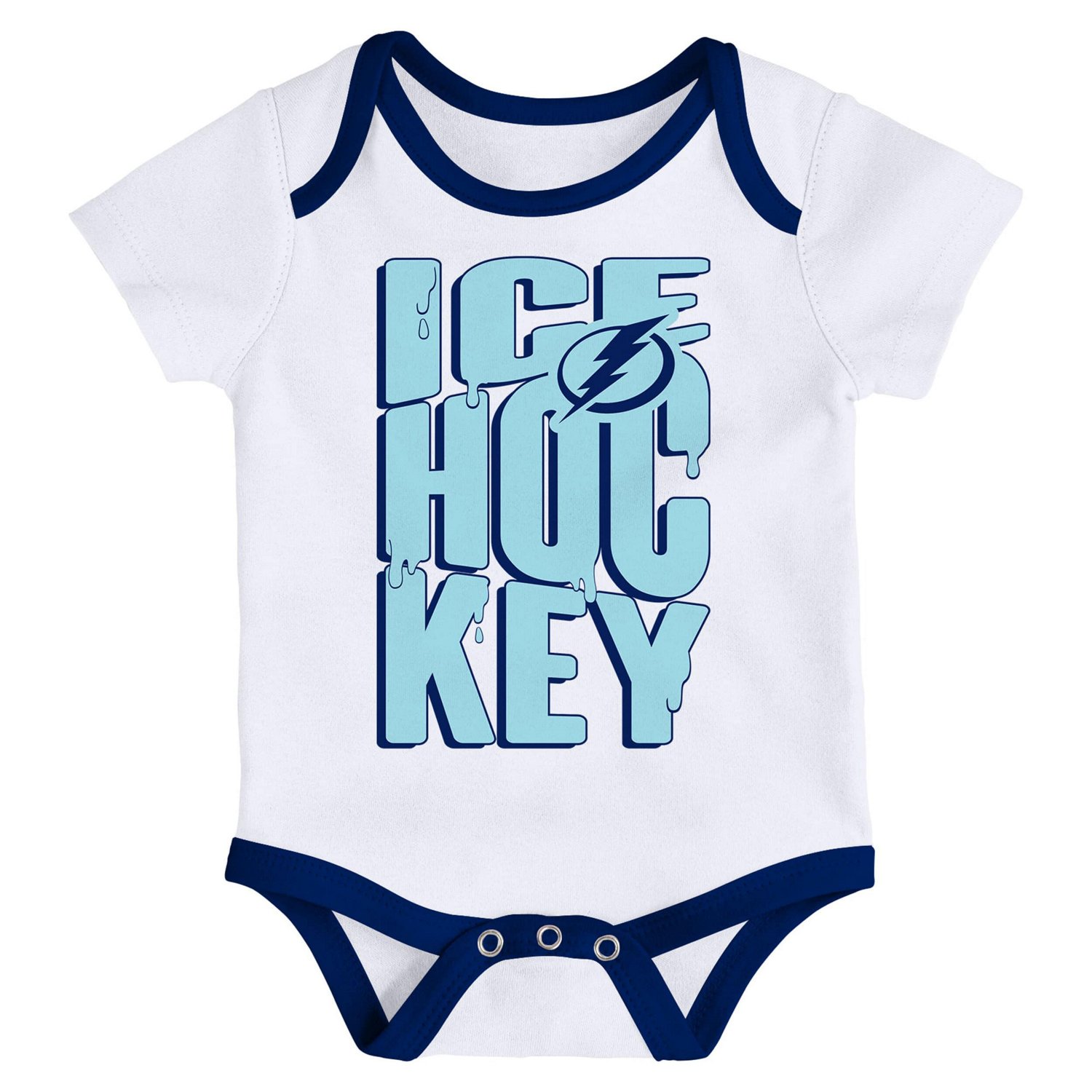  Newborn Outerstuff Tampa Bay Lightning Triple Header Three-Piece Bodysuit Set - view number 3