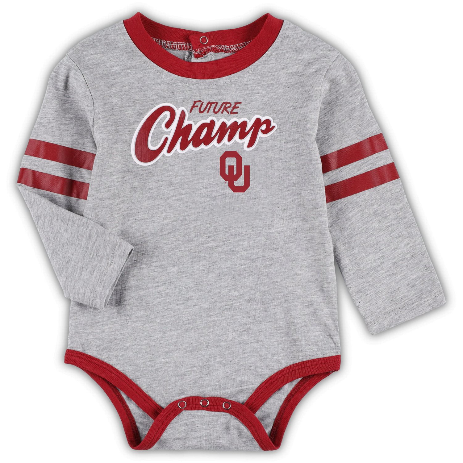 /Crimson Oklahoma Sooners Little Kicker Long Sleeve Bodysuit and Sweatpants Set - view number 2