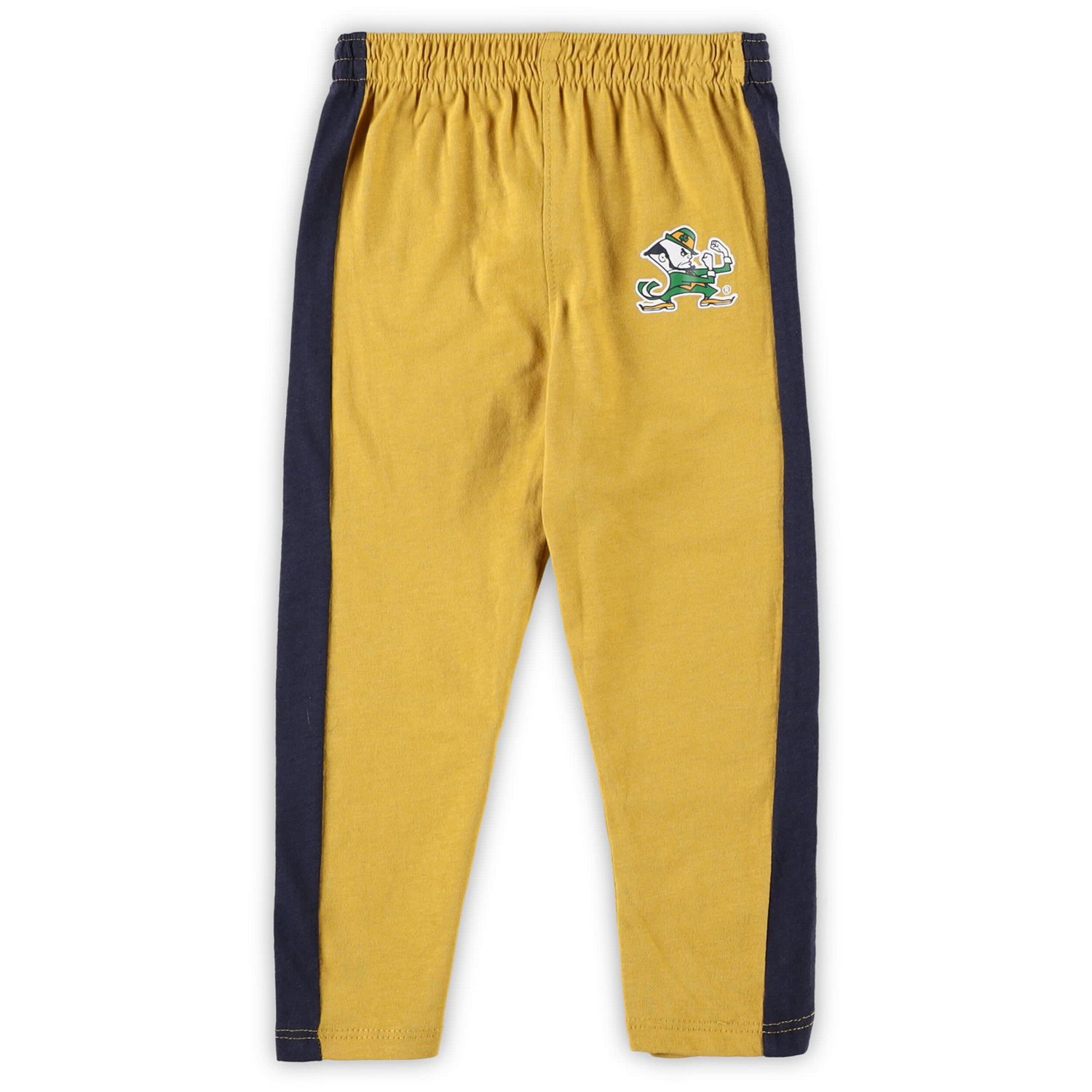 /Gold Notre Dame Fighting Irish Little Kicker Long Sleeve Bodysuit and Sweatpants Set                                            - view number 3