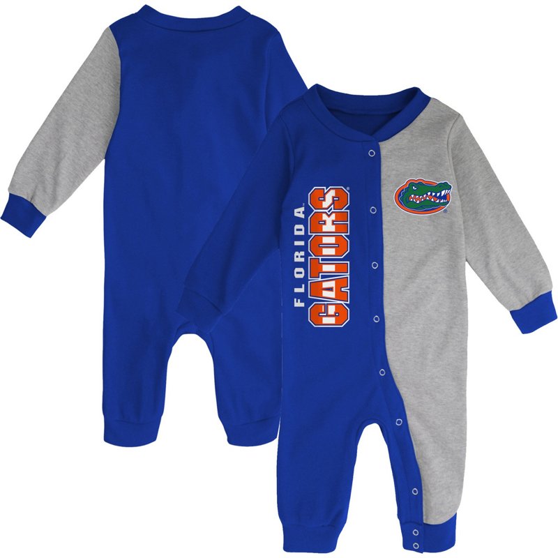 Outerstuff /Heather Gray Florida Gators Halftime Two-Tone Sleeper Royal, 24 Months Infant - NCAA Youth Apparel at Academy Sports
