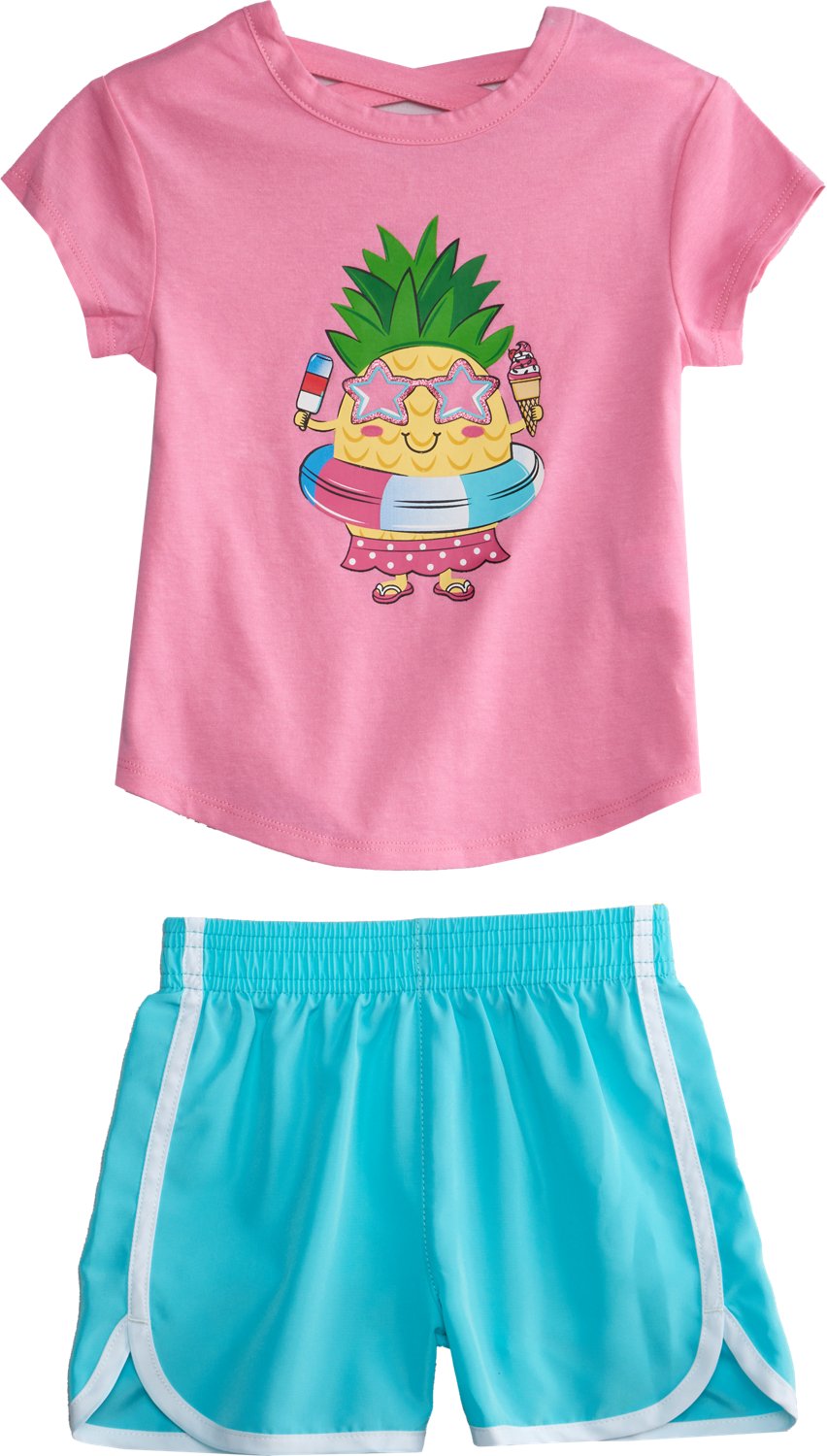 BCG Girls' Toddler Pineapple 2 Piece Set