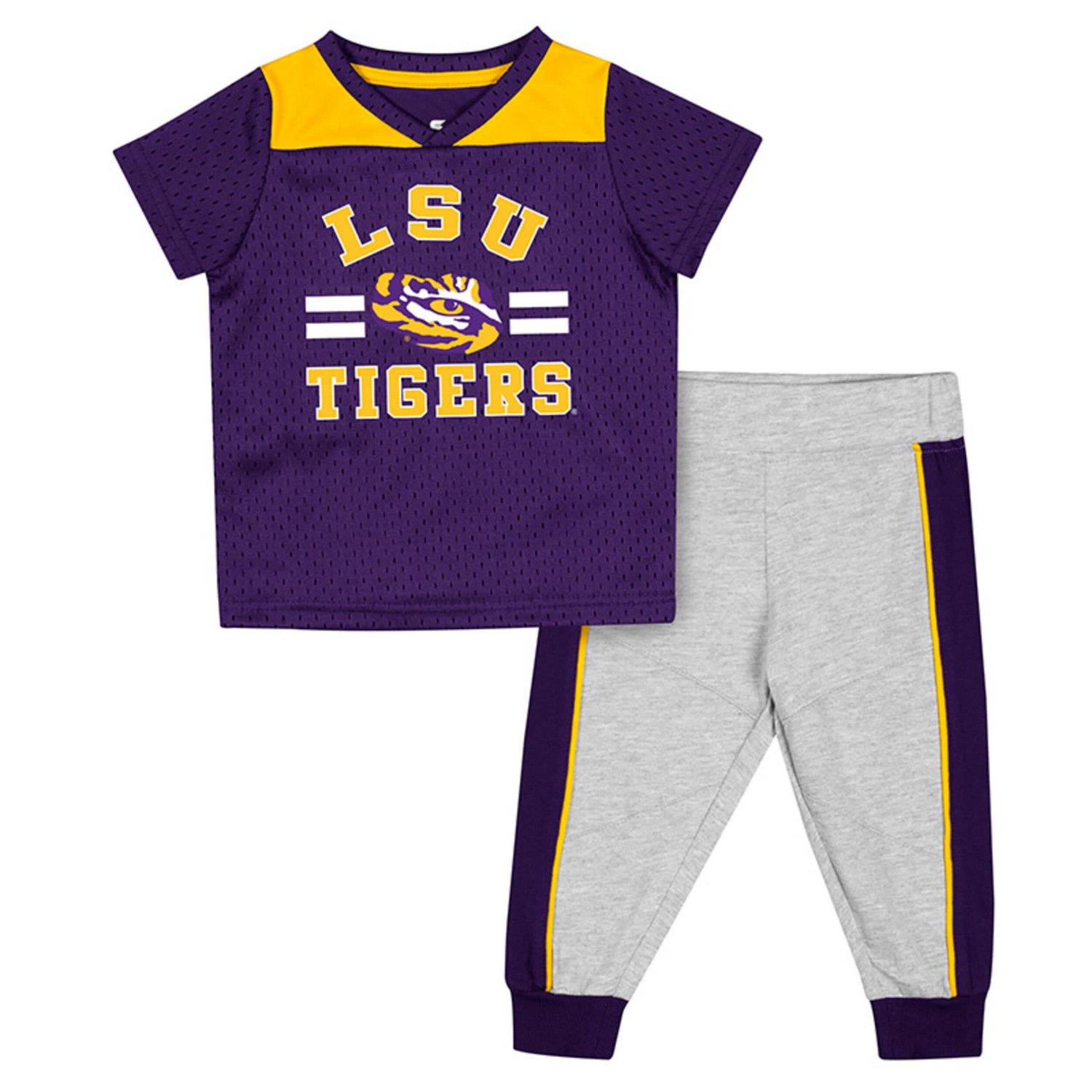 Colosseum Heather Gray LSU Tigers Ka-Boot-It Jersey Pants Set