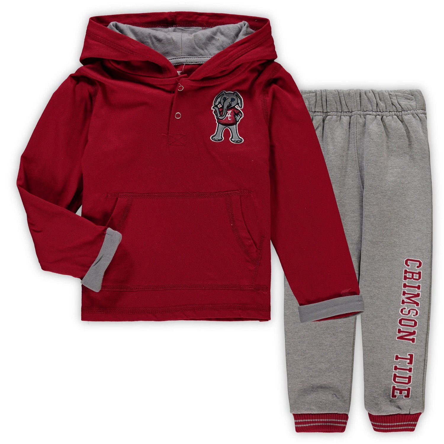 Colosseum Heathered Gray Alabama Tide Poppies Hoodie and Sweatpants Set - view number 1