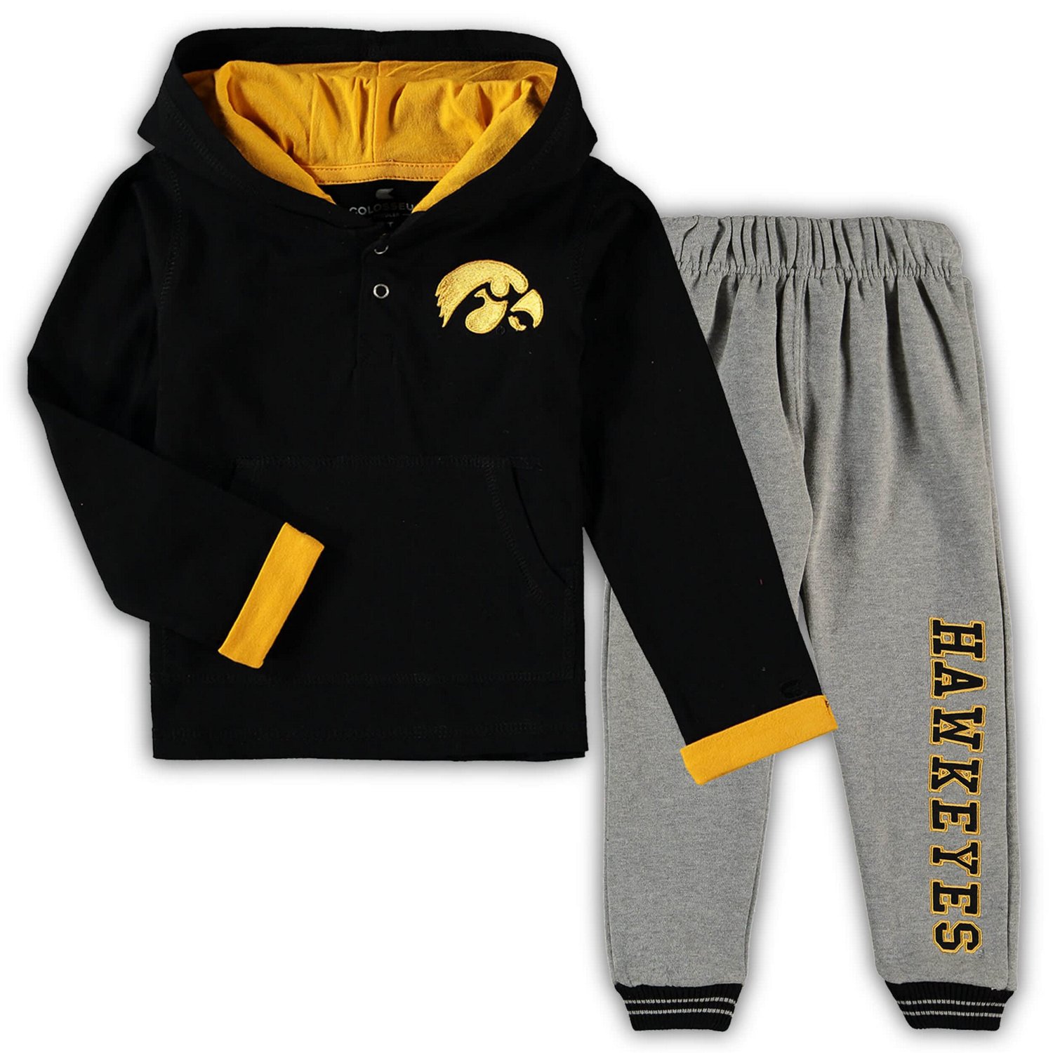 Colosseum Heathered Gray Iowa Hawkeyes Poppies Hoodie and Sweatpants Set - view number 2