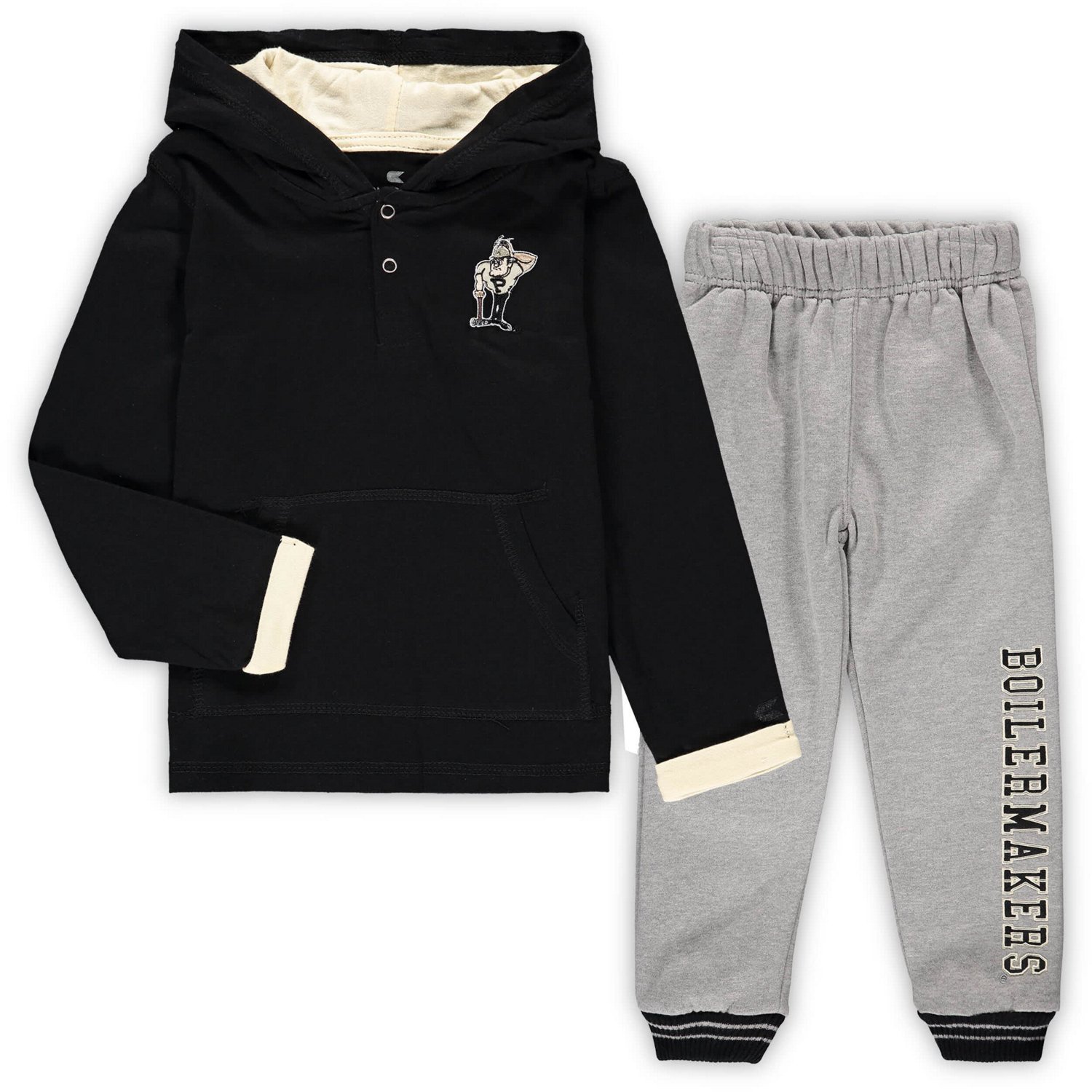 Colosseum Heathered Gray Purdue Boilermakers Poppies Hoodie and Sweatpants Set                                                   - view number 2