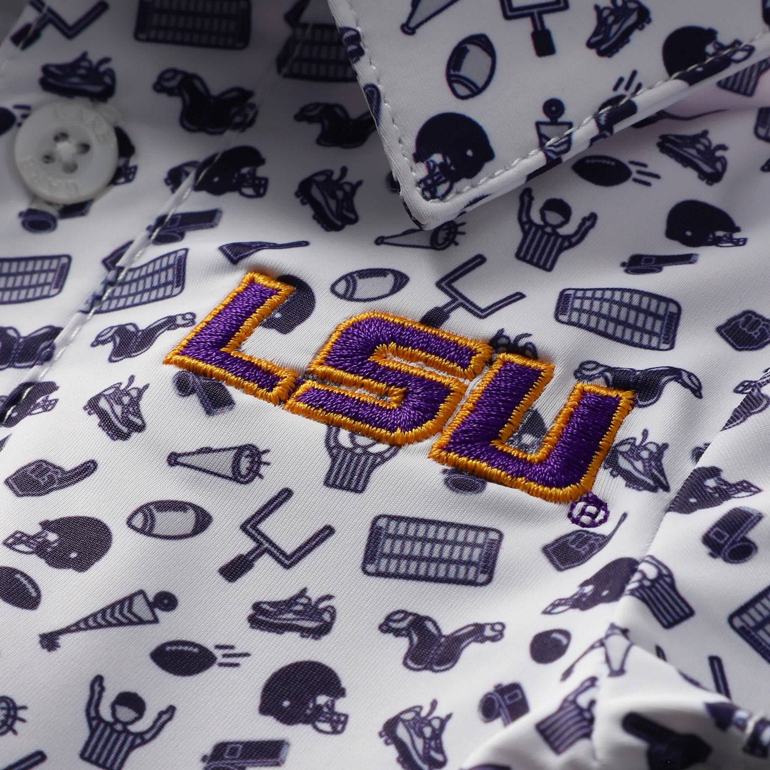 Garb LSU Tigers Tom Allover Print Performance Polo Bodysuit - view number 2