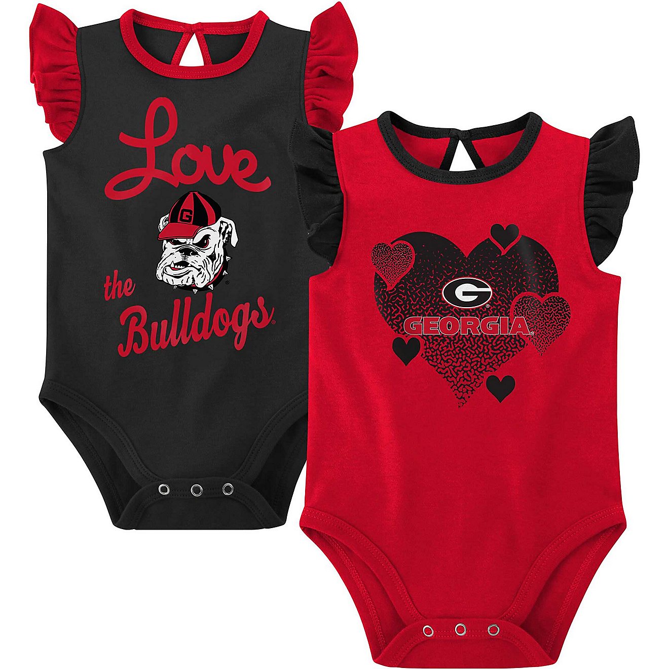Girls Newborn  /Black Georgia Bulldogs Spread the Love 2-Pack Bodysuit Set                                                       - view number 1