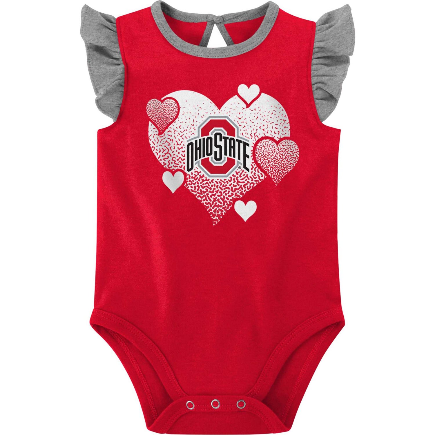 Girls Newborn  /Gray Ohio State Buckeyes Spread the Love 2-Pack Bodysuit Set