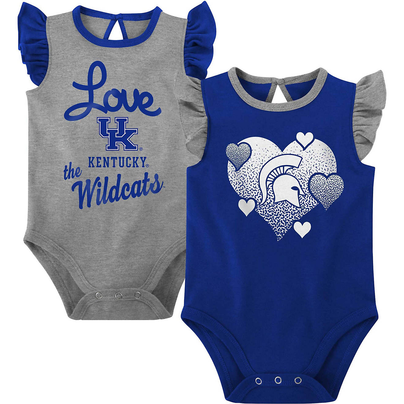 Girls Newborn  /Heather Gray Kentucky Wildcats Spread the Love 2-Pack Bodysuit Set                                               - view number 1