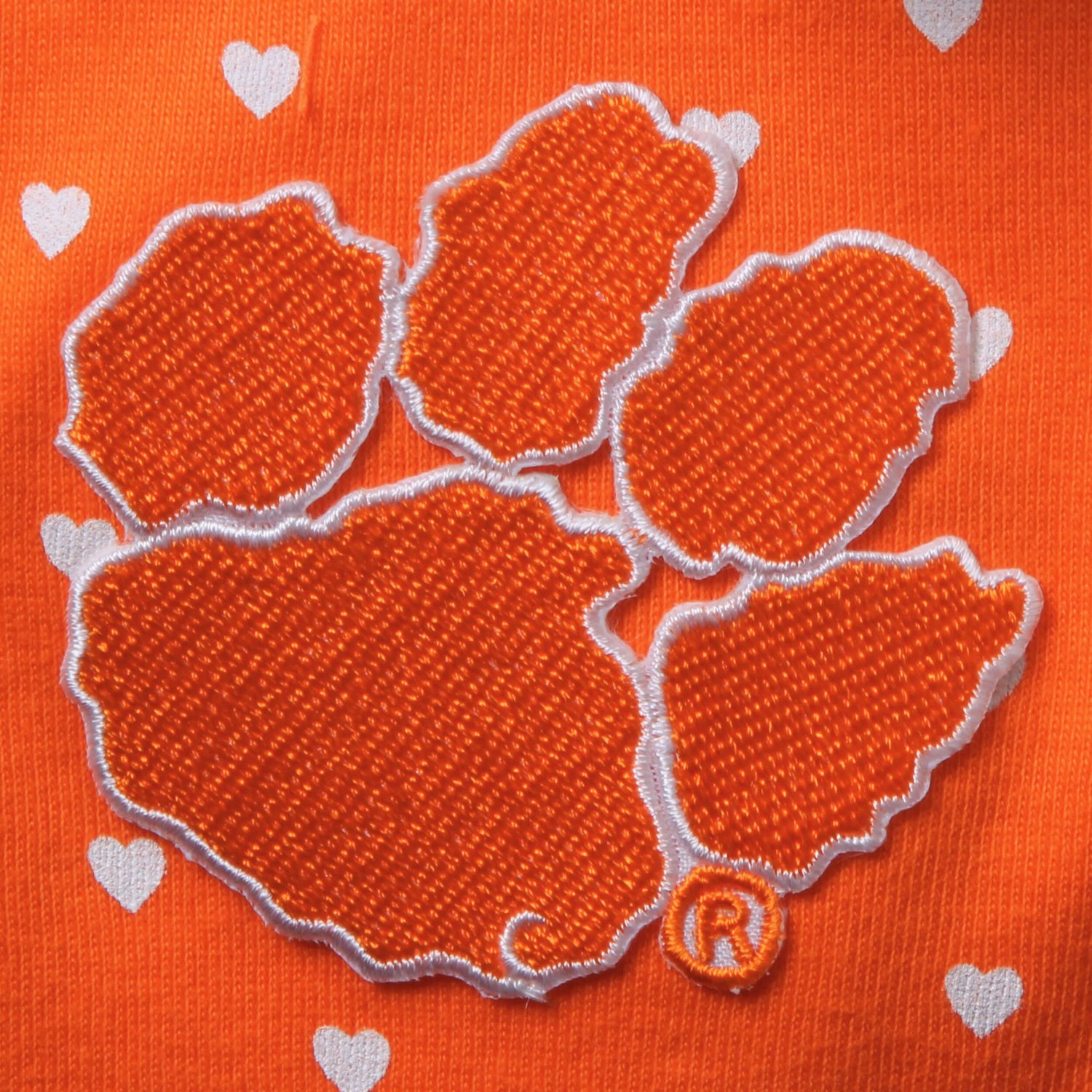 Girls Newborn  Clemson Tigers Hearts Bodysuit and Headband Set
