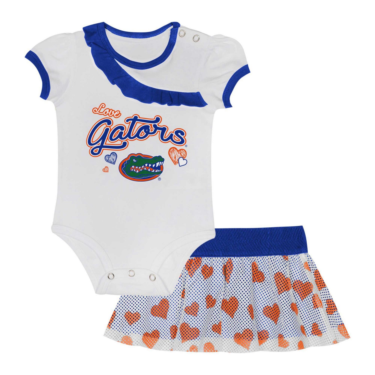Girls Newborn  Florida Gators Two-Piece Love My Team Bodysuit  Skirt Set                                                         - view number 1