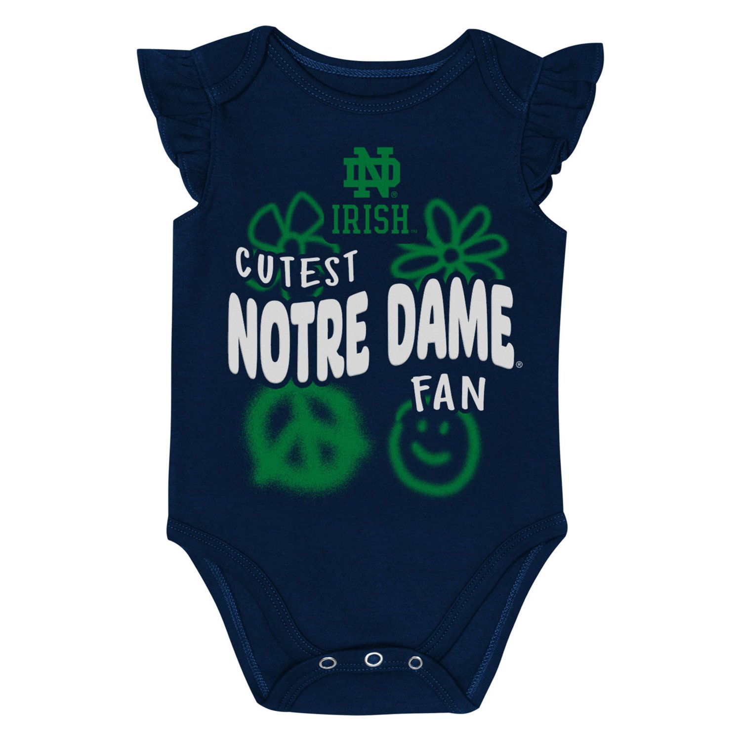 Girl's Newborn and Outerstuff Green Notre Dame Fighting Irish Little Sunshine Two-Piece Bodysuit Set