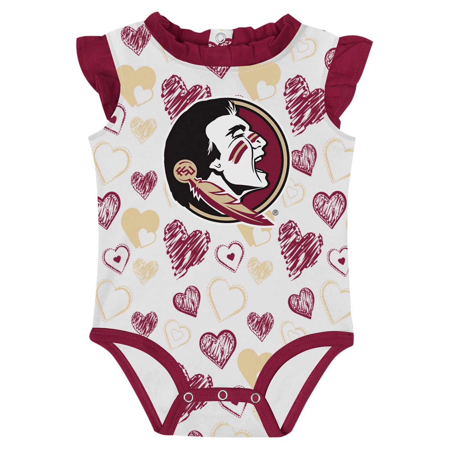 Girls Newborn Florida State Seminoles Happy Hearts 2-Pack Bodysuit Set - view number 3