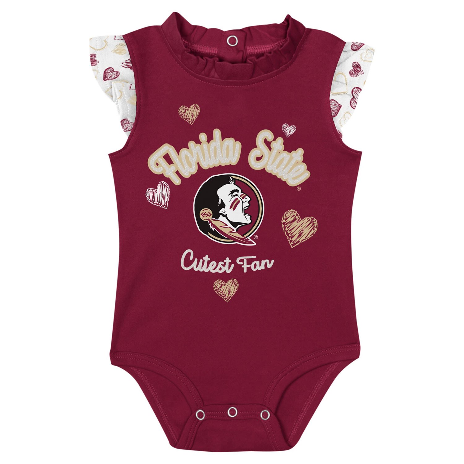 Girls Newborn Florida State Seminoles Happy Hearts 2-Pack Bodysuit Set - view number 2