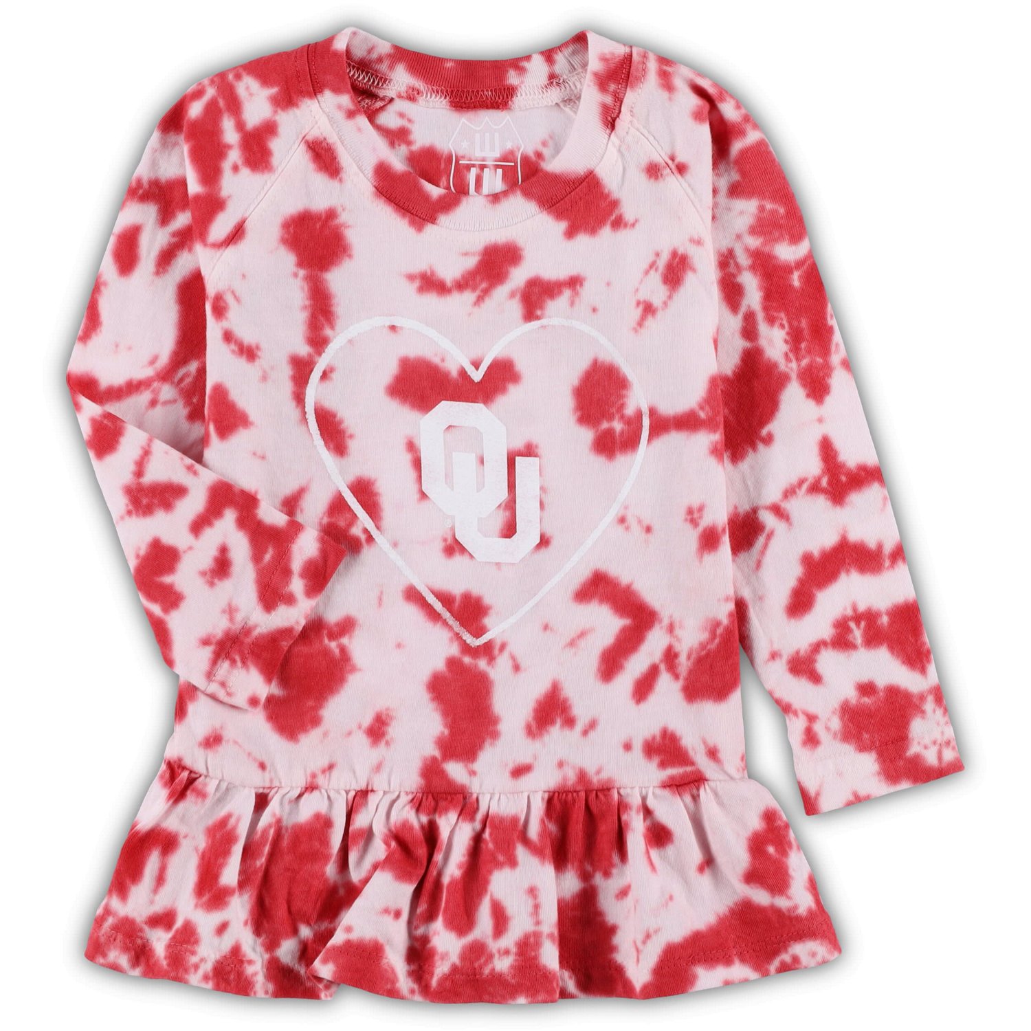 Girls Wes  Willy Oklahoma Sooners Tie-Dye Ruffle Raglan Long Sleeve T-Shirt  Leggings Set - view number 2