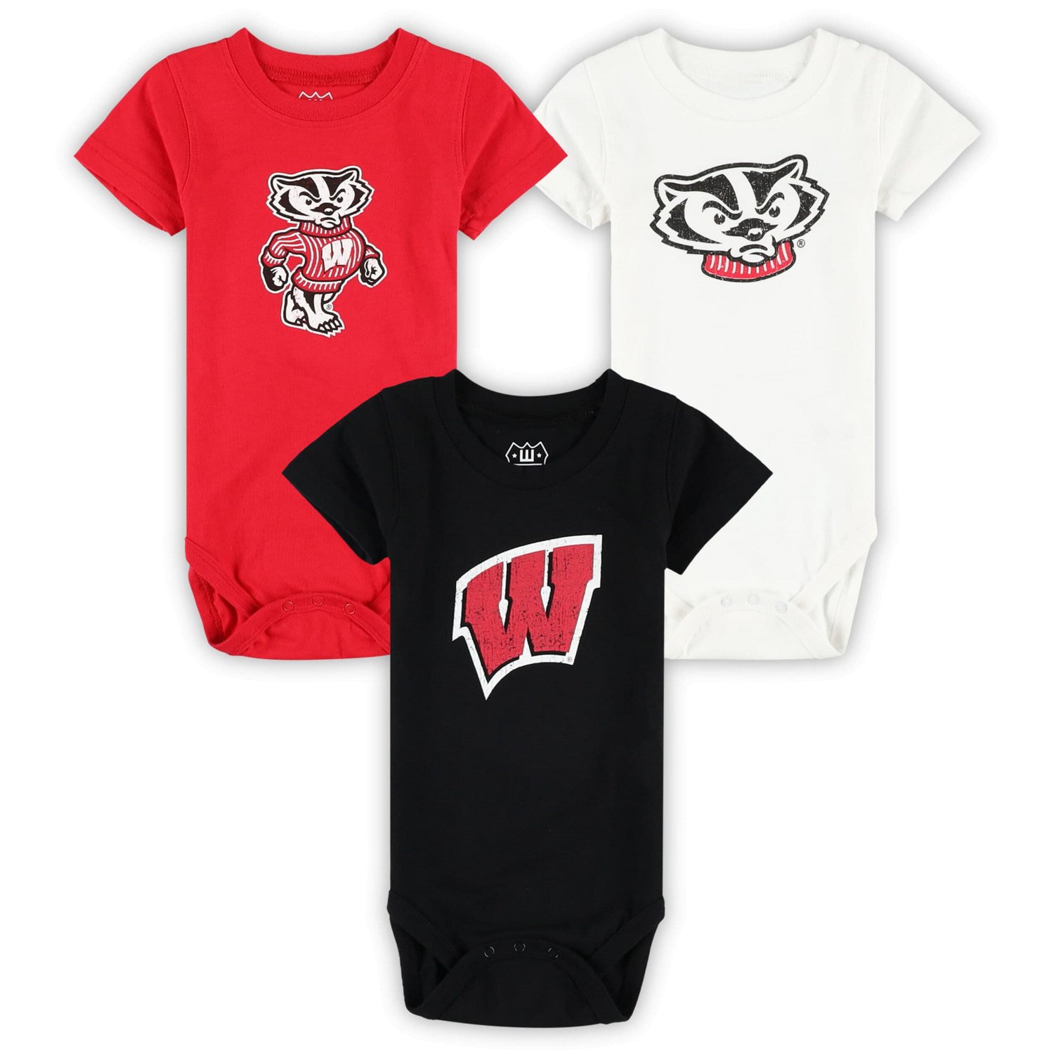 Infant Wes  Willy Wisconsin Badgers Three-Pack Bodysuit Set