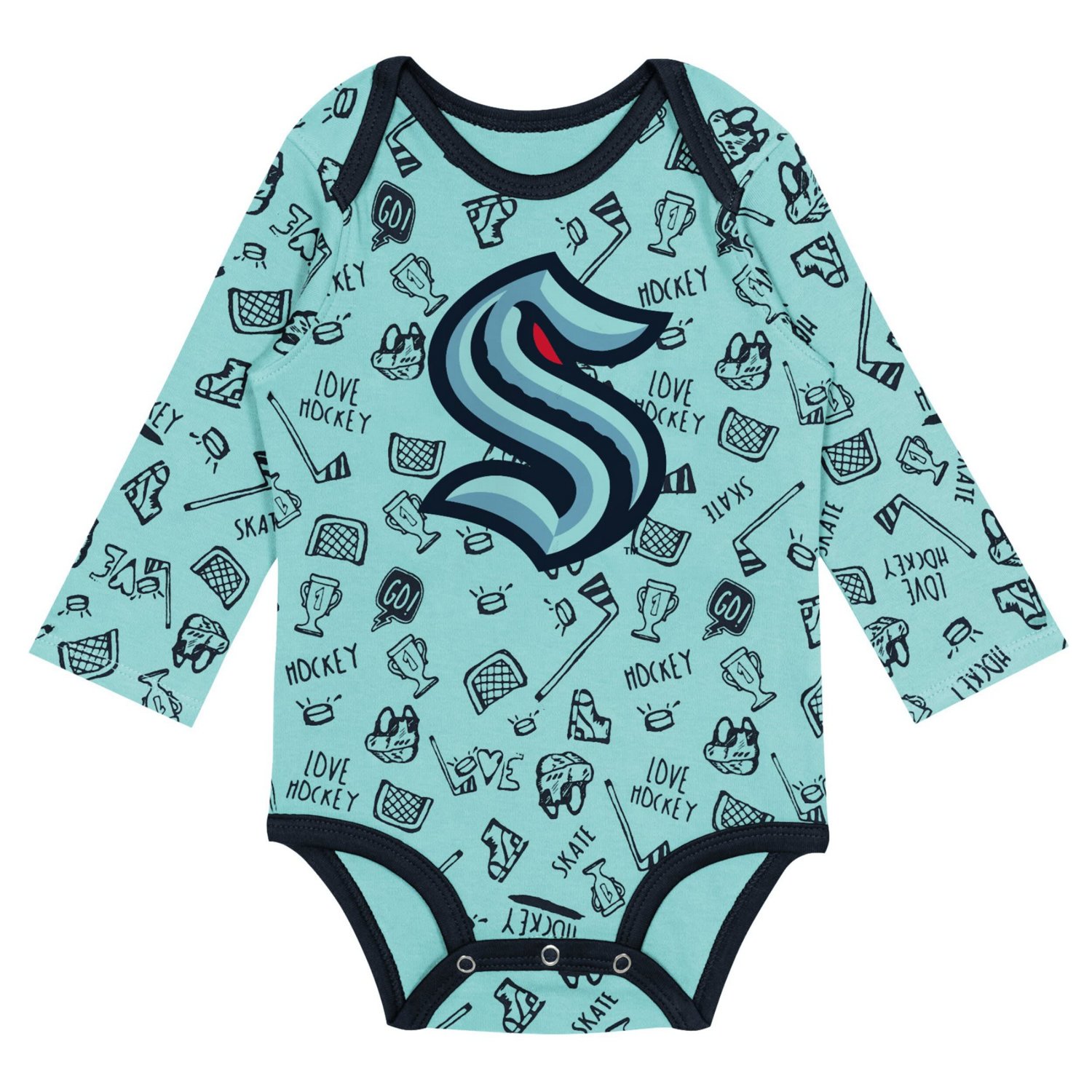 Light Seattle Kraken Dynamic Defender Long Sleeve Bodysuit