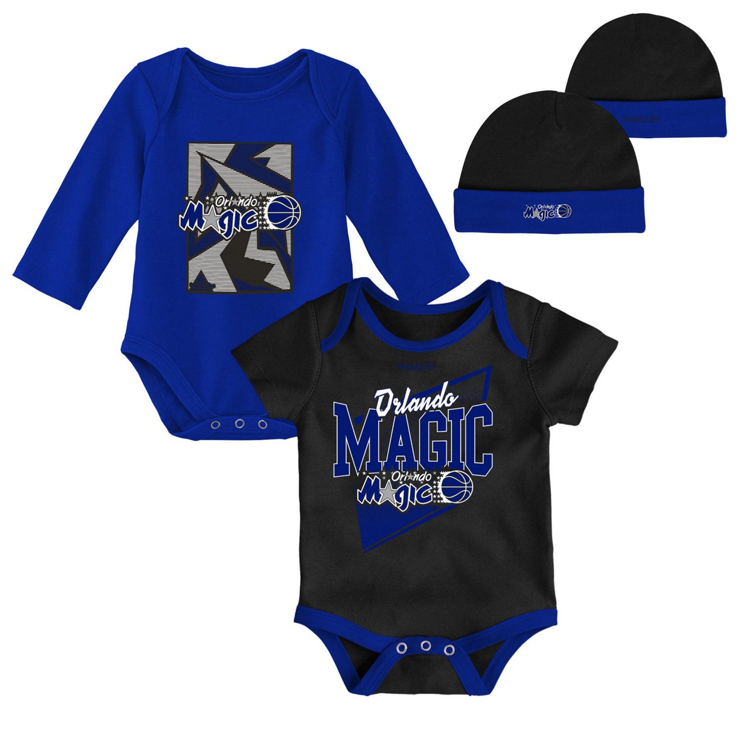 Mitchell  Ness Blue Orlando Magic Hardwood Classics Bodysuits Cuffed Knit Hat Set