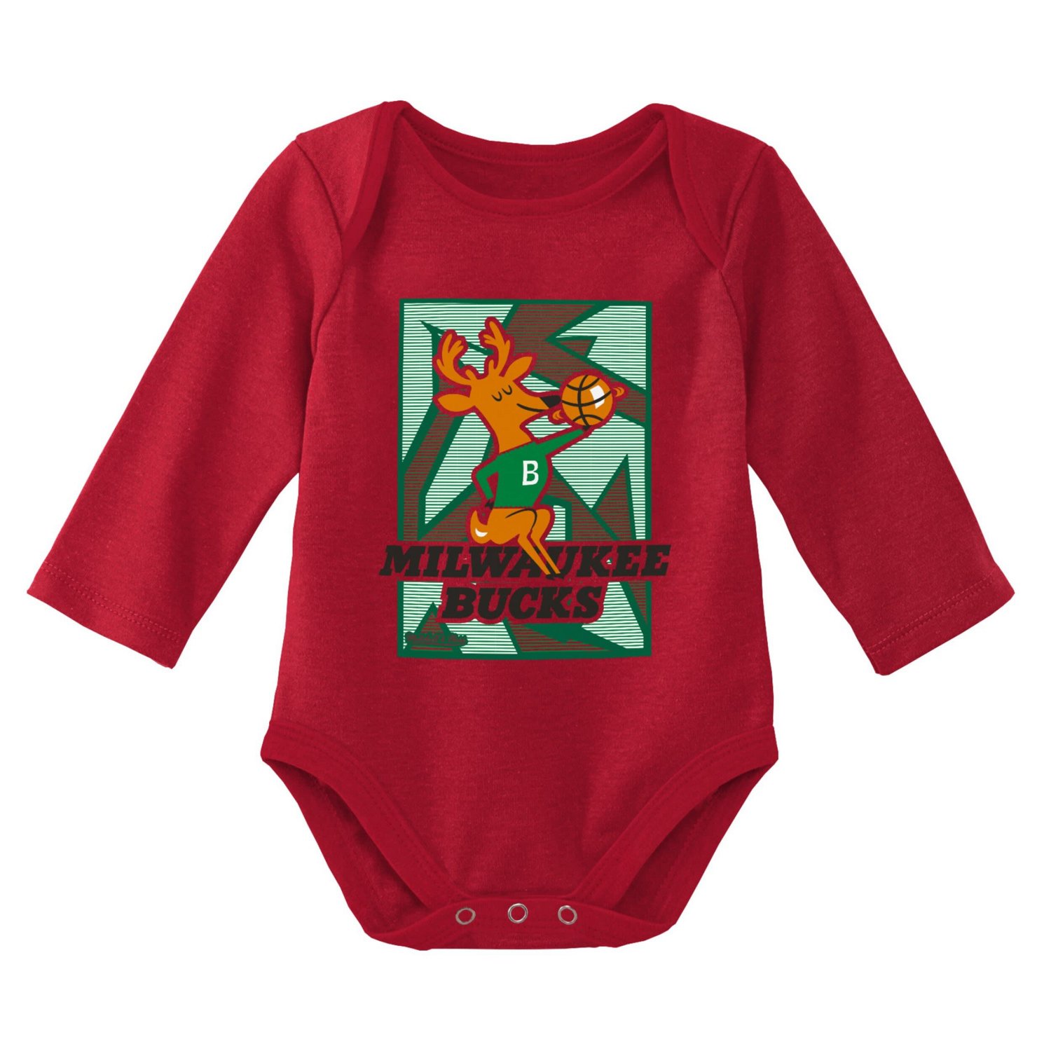 Mitchell  Ness Hunter Red Milwaukee Bucks Hardwood Classics Bodysuits  Cuffed Knit Hat Set - view number 2