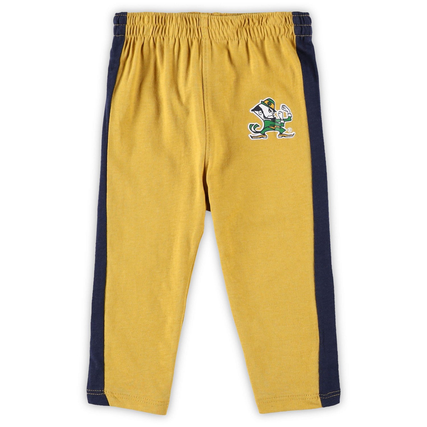 Newborn  /Gold Notre Dame Fighting Irish Little Kicker Long Sleeve Bodysuit  Sweatpants Set                                      - view number 3