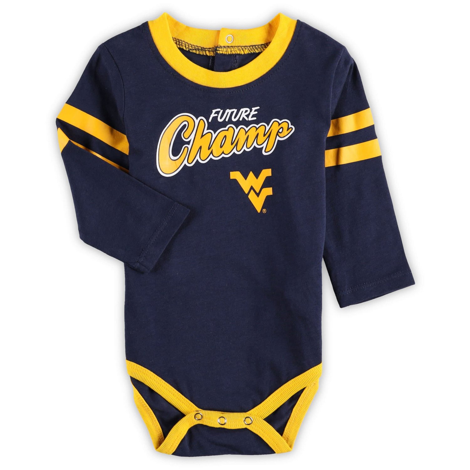 Newborn  /Gold West Virginia Mountaineers Little Kicker Long Sleeve Bodysuit  Sweatpants Set - view number 2
