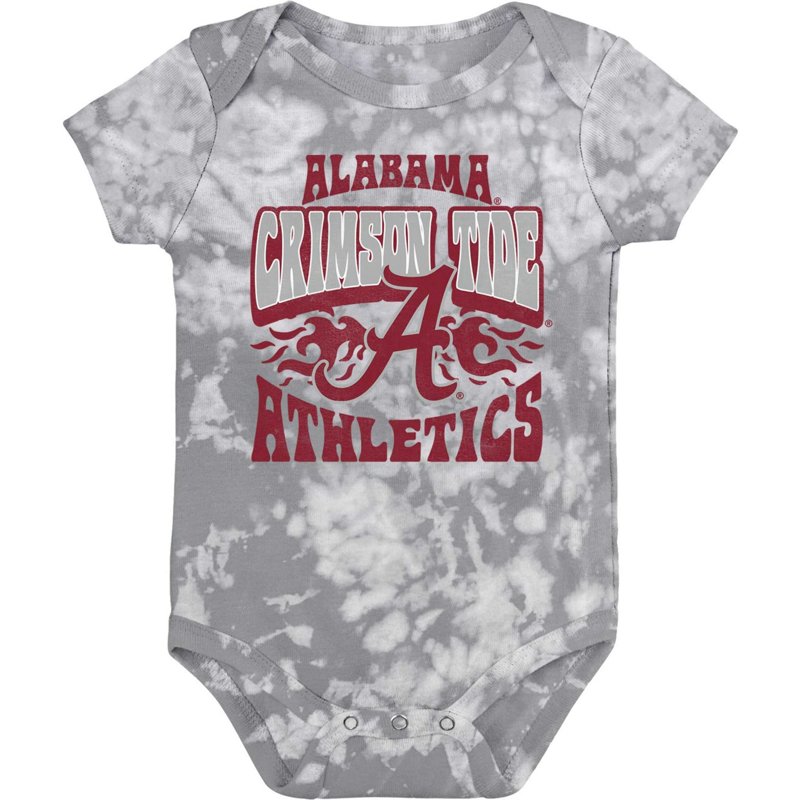 Outerstuff Newborn Alabama Crimson Tide Lil Rocker Tie-Dye Bodysuit Grey, 6-9 Months Infant - NCAA Youth Apparel at Academy Sports