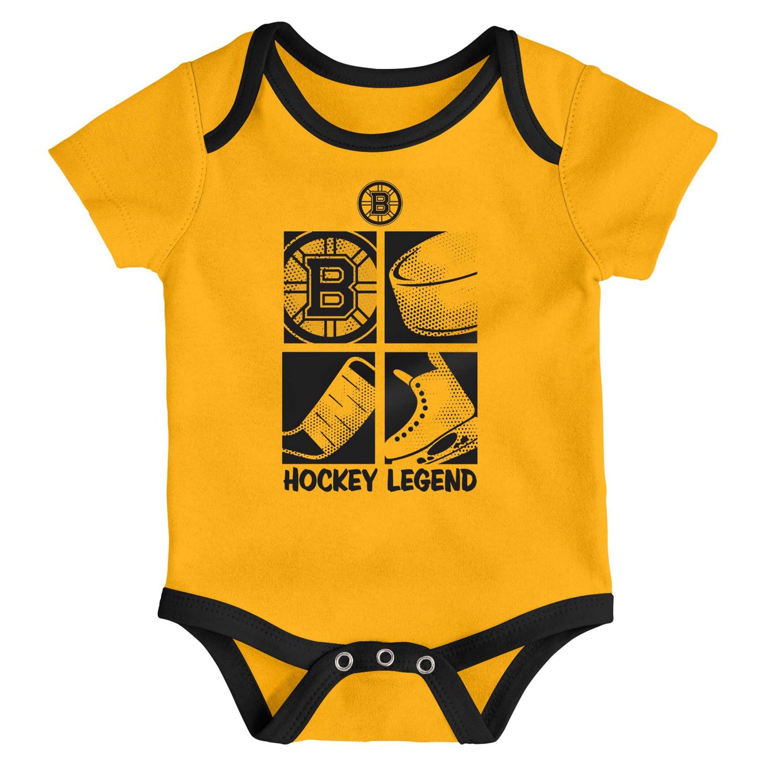 Newborn  Boston Bruins Legend Three-Piece Bodysuit Set