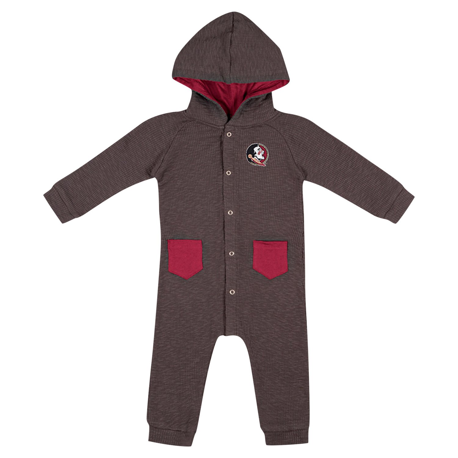 Newborn  Colosseum Florida State Seminoles Zando-Zan Waffle Full-Snap Hooded Romper                                              - view number 2