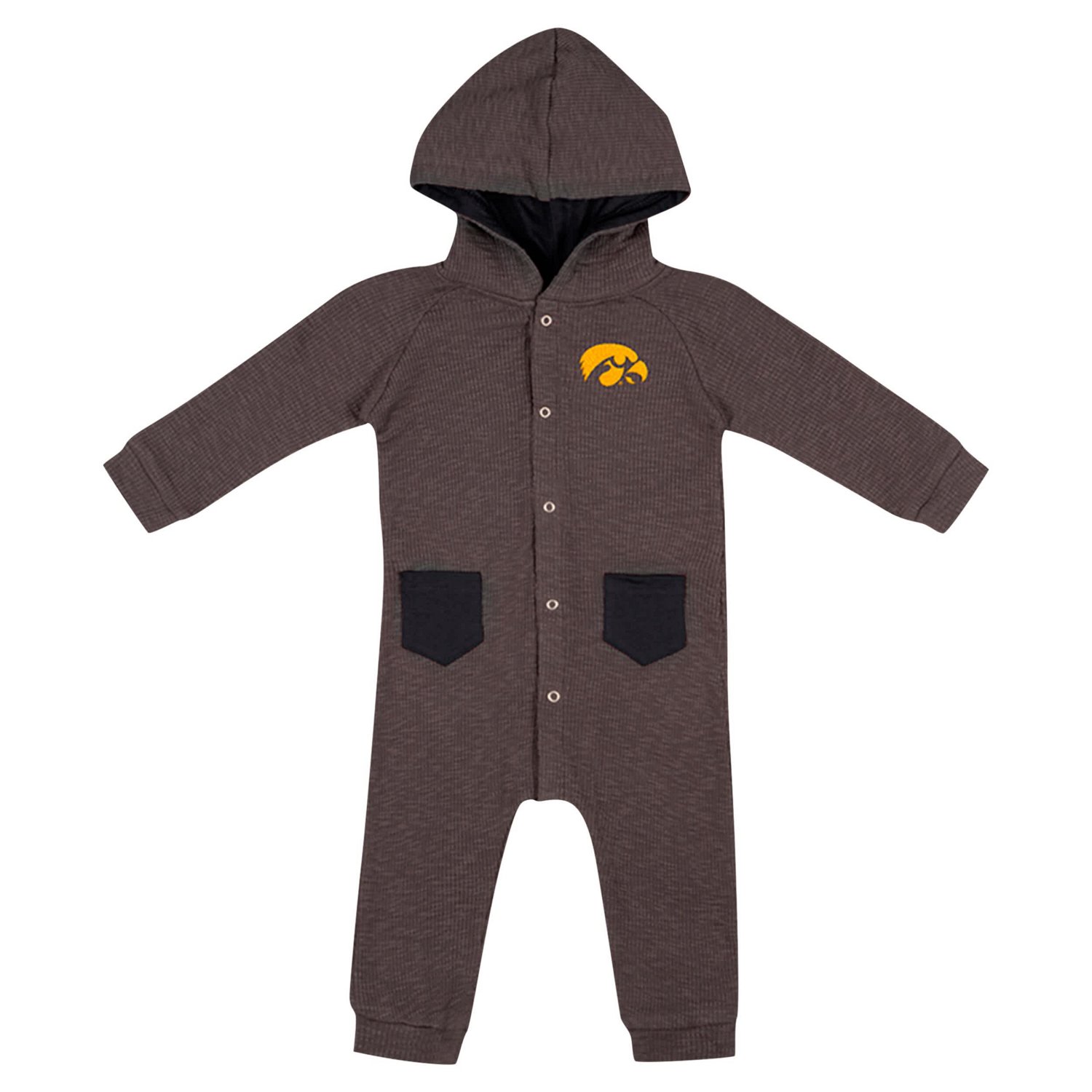 Newborn  Colosseum Iowa Hawkeyes Zando-Zan Waffle Full-Snap Hooded Romper - view number 2