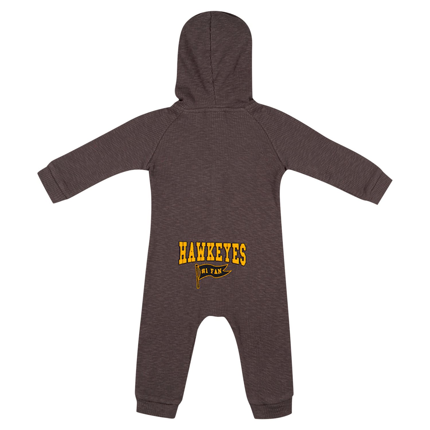 Newborn  Colosseum Iowa Hawkeyes Zando-Zan Waffle Full-Snap Hooded Romper - view number 3