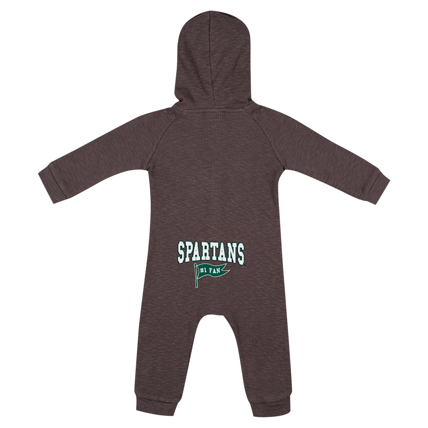 Newborn  Colosseum Michigan State Spartans Zando-Zan Waffle Full-Snap Hooded Romper                                              - view number 3