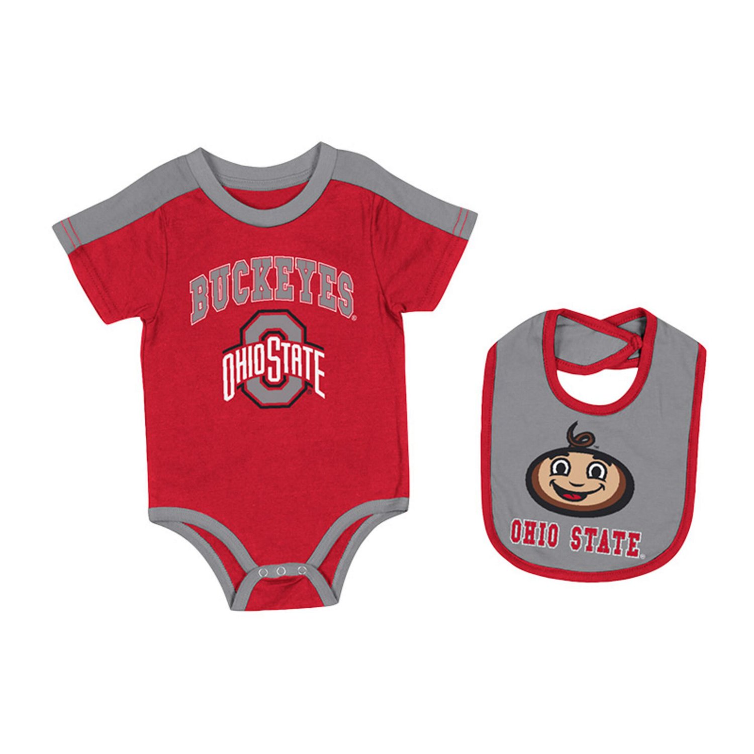 Newborn  Colosseum Ohio State Buckeyes Encore Bodysuit Bib Set