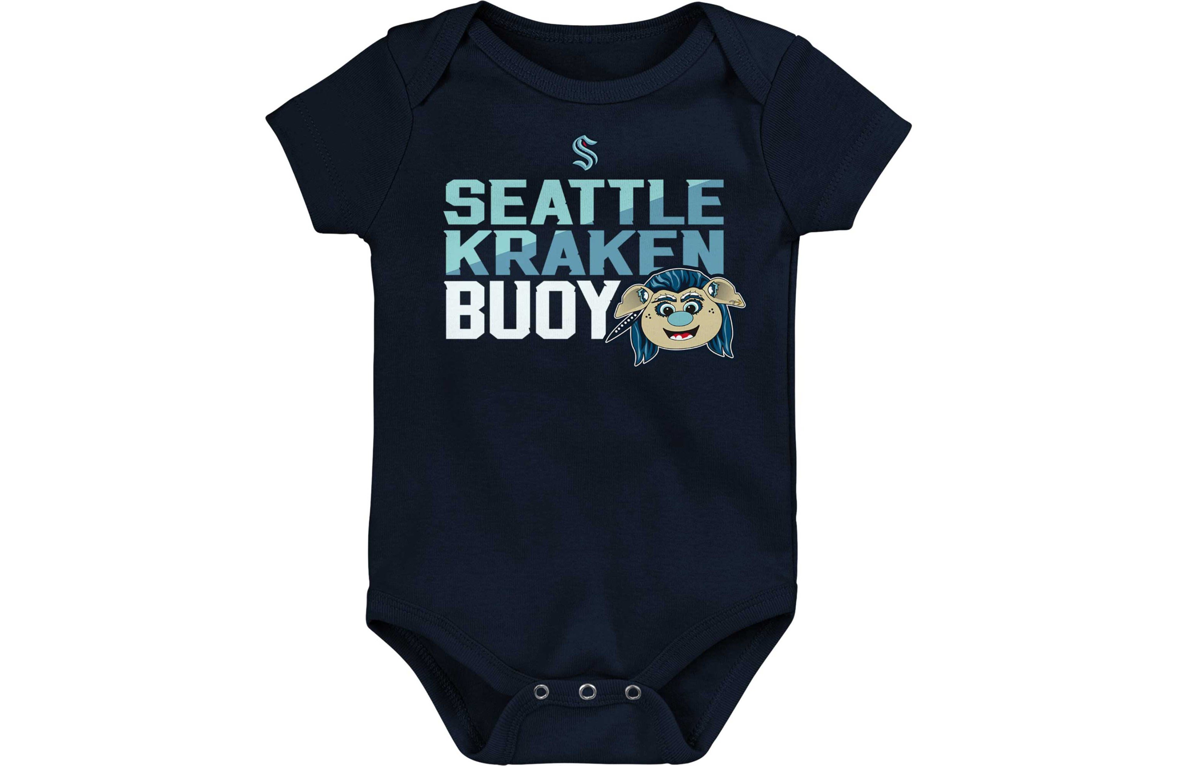 Newborn  Deep Sea Seattle Kraken Mascot Head Bodysuit