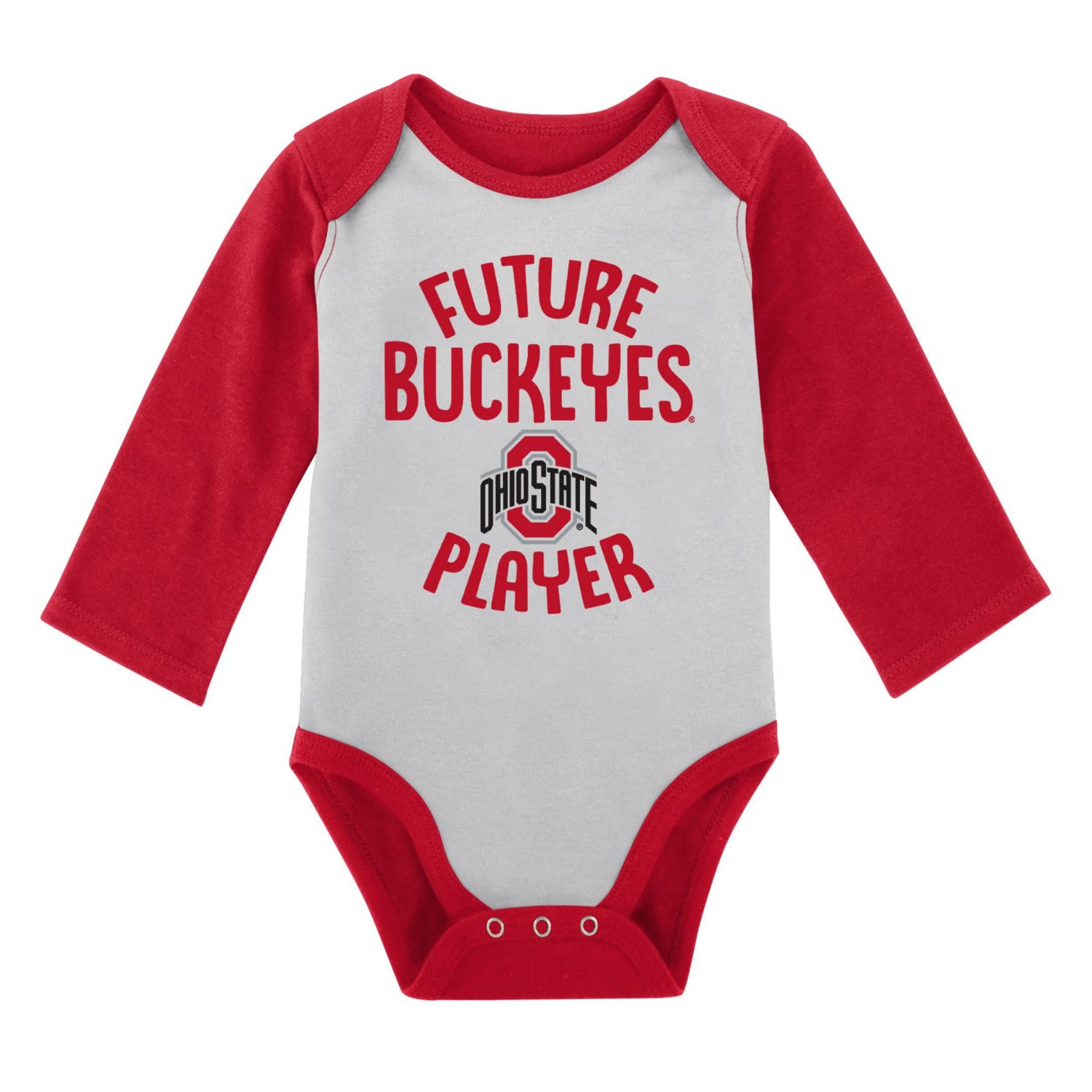 Newborn  Gray Ohio State Buckeyes 2-Pack Play Time Long Sleeve Bodysuit Set - view number 2