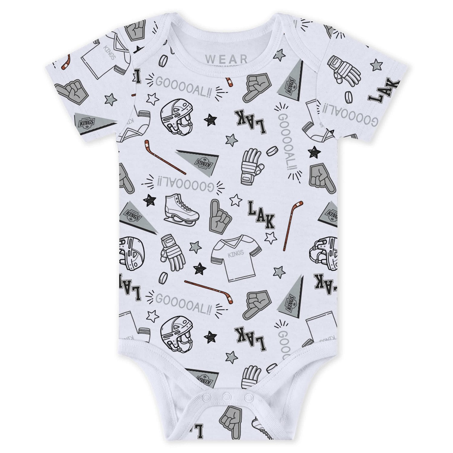 Newborn  Infant WEAR by Erin Andrews Los Angeles Kings Turn Me Around Bodysuits  Pants 3-Piece Set                               - view number 3