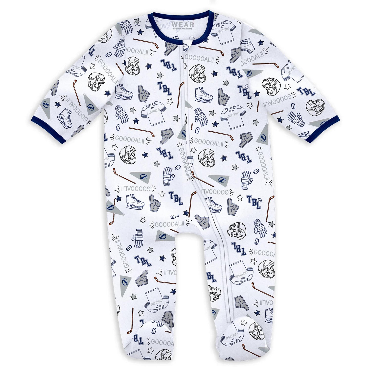 Newborn  Infant WEAR by Erin Andrews Tampa Bay Lightning Sleep and Play Sleeper Set with Bib