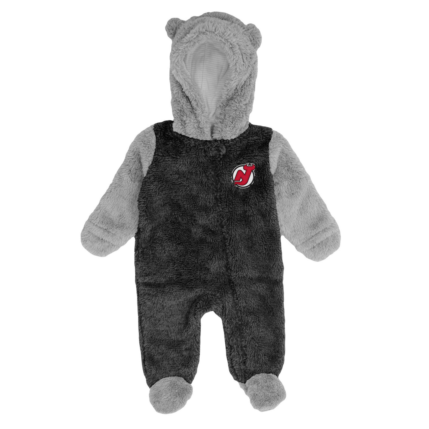 Newborn  New Jersey Devils Game Nap Teddy Fleece Bunting Full-Zip Sleeper