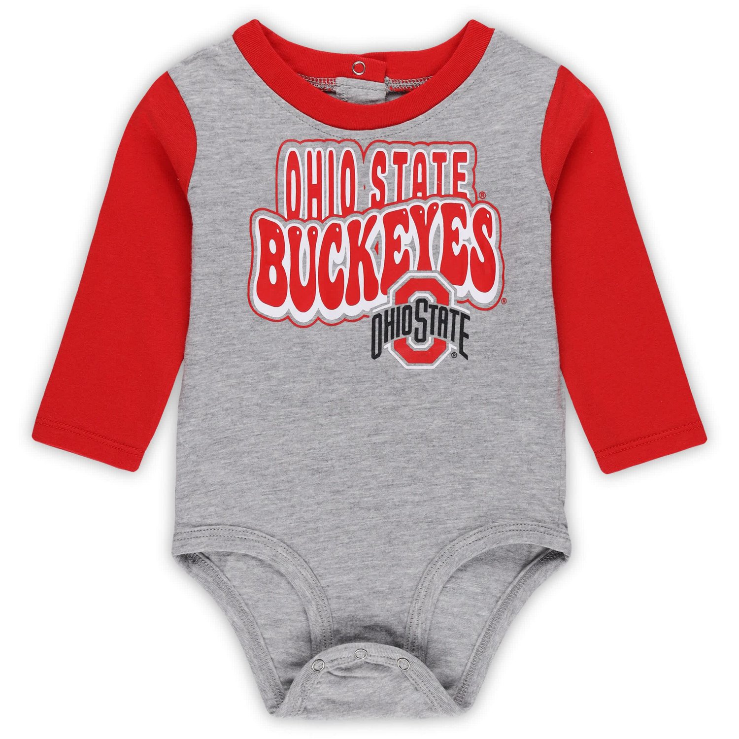 Newborn  Ohio State Buckeyes Double Up Long Sleeve Bodysuit  Pant Set