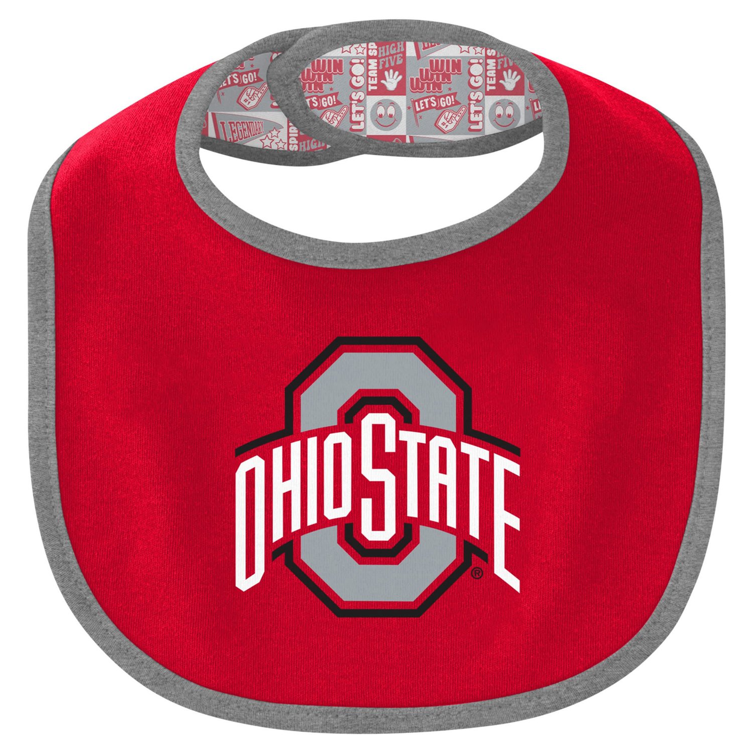 Newborn  Ohio State Buckeyes Dynamic Duo Bodysuit Bib Cuffed Knit Hat Set