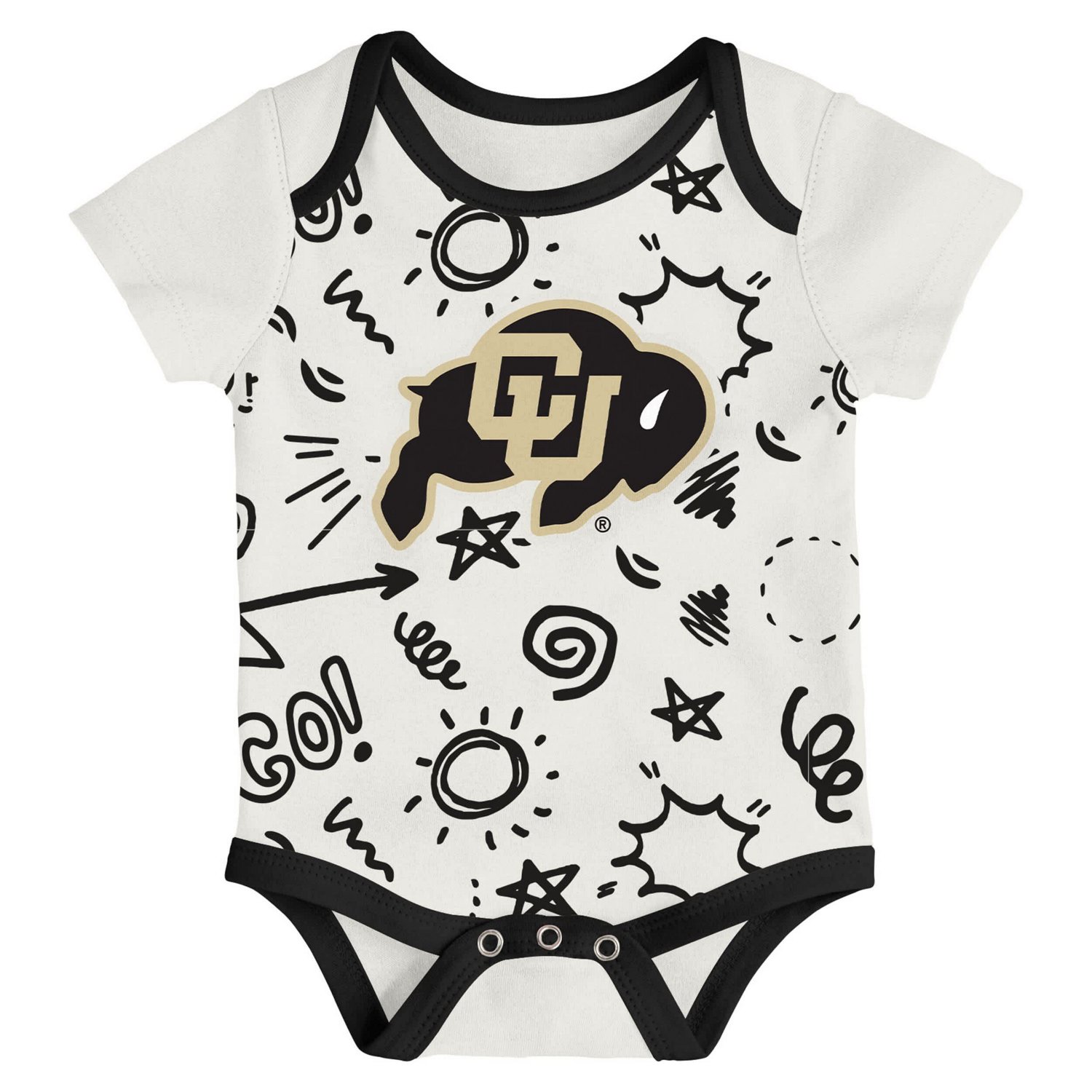 Newborn  Outerstuff Colorado Buffaloes Three-Pack All Day Play Bodysuit Set - view number 4