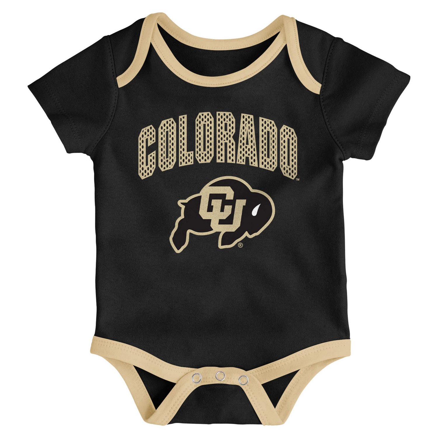 Newborn  Outerstuff Colorado Buffaloes Three-Pack All Day Play Bodysuit Set - view number 2