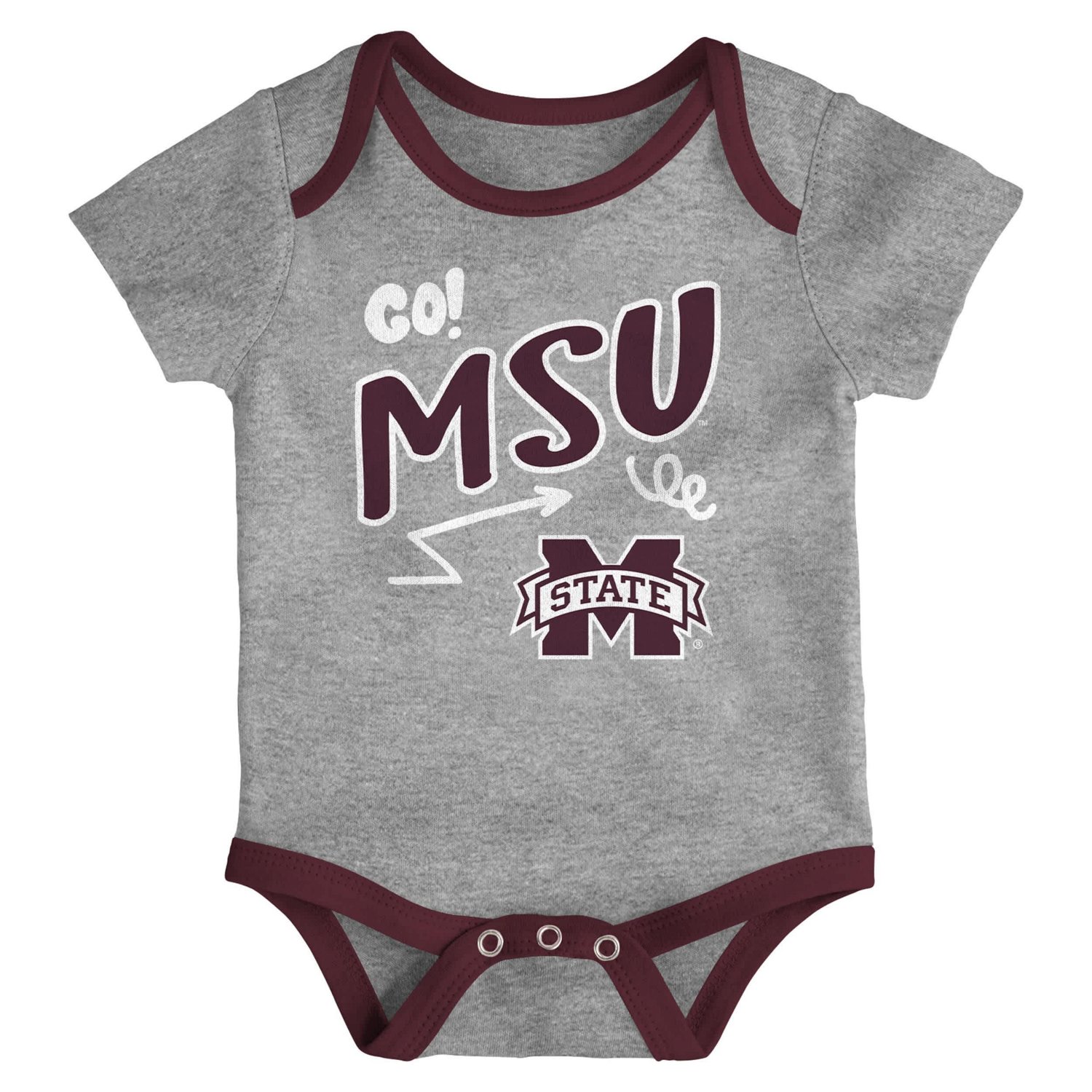 Newborn  Outerstuff Mississippi State Bulldogs Three-Pack All Day Play Bodysuit Set