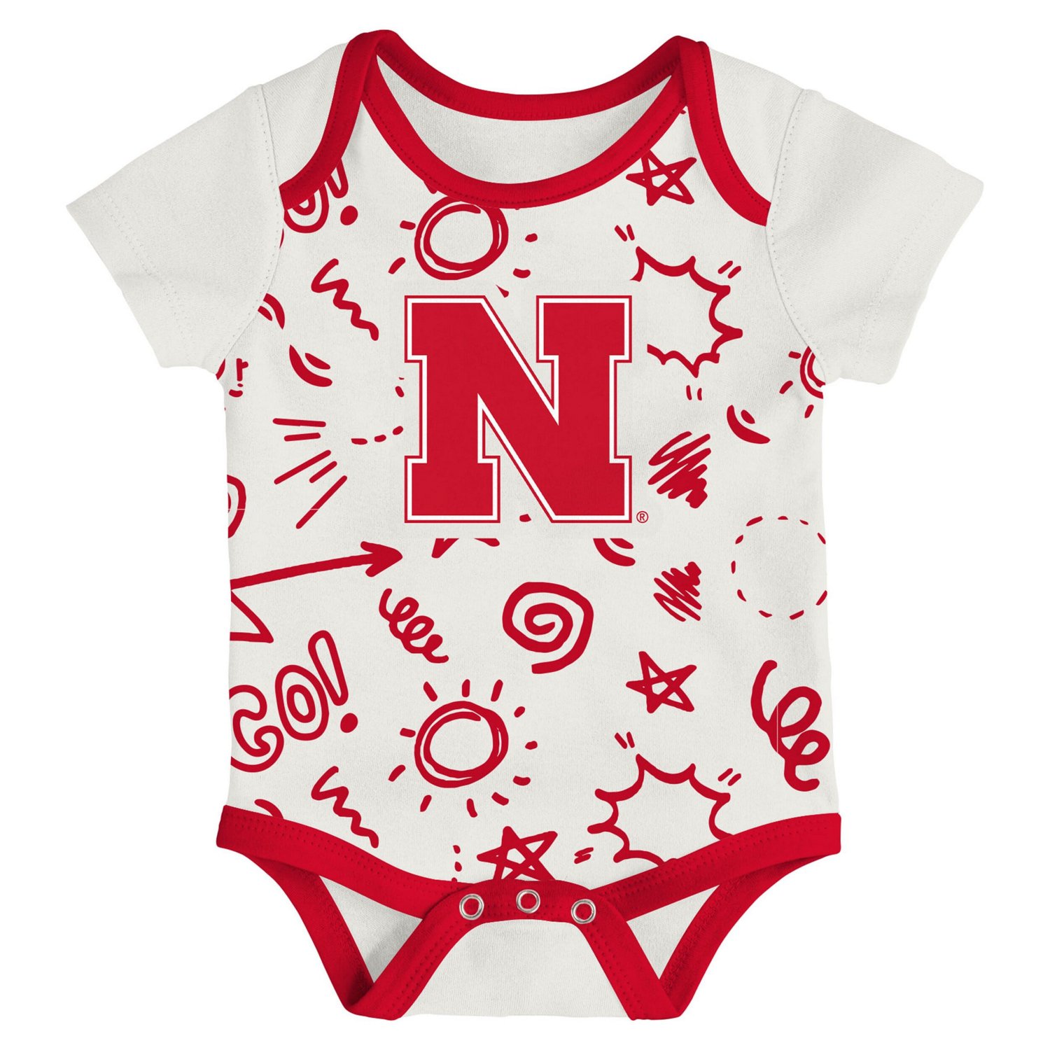 Newborn  Outerstuff Nebraska Huskers All Day Play Three-Piece Bodysuit Set - view number 4