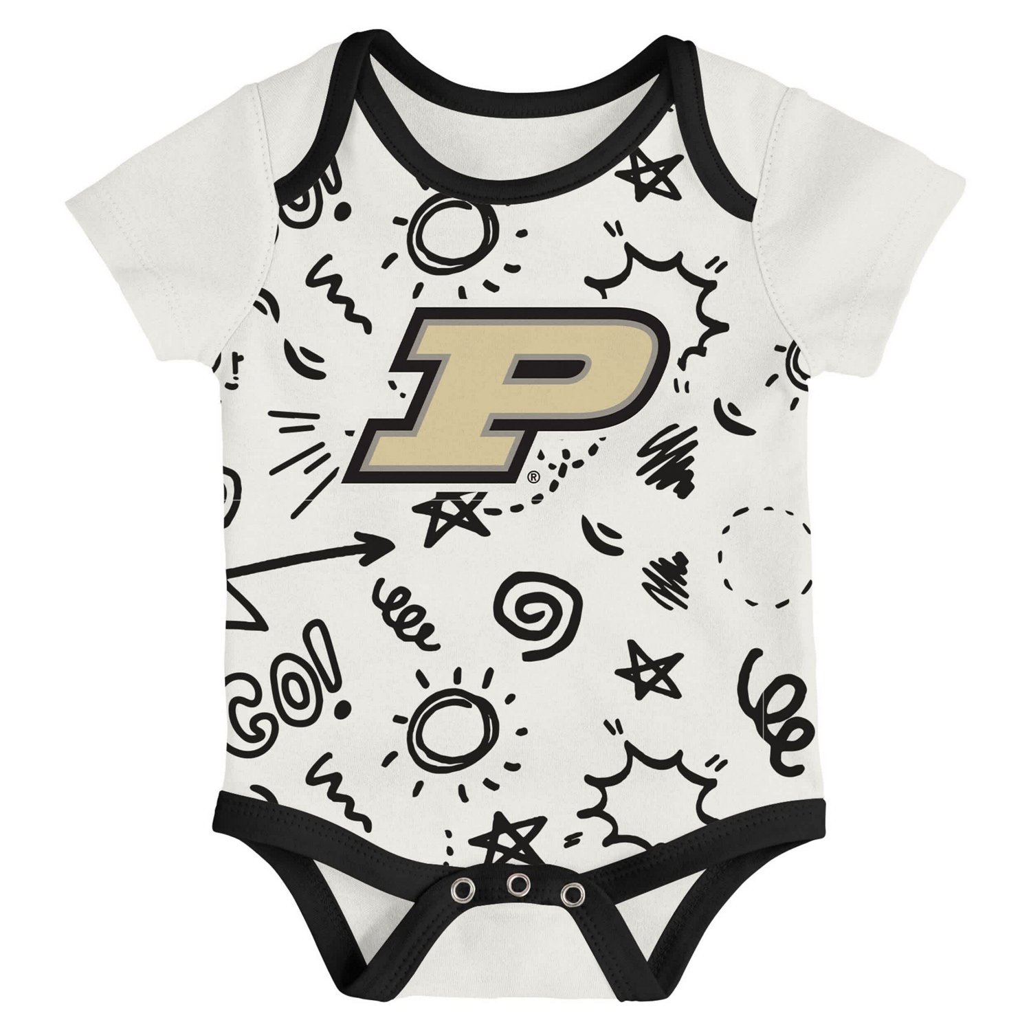 Newborn  Outerstuff Purdue Boilermakers Three-Pack All Day Play Bodysuit Set - view number 4
