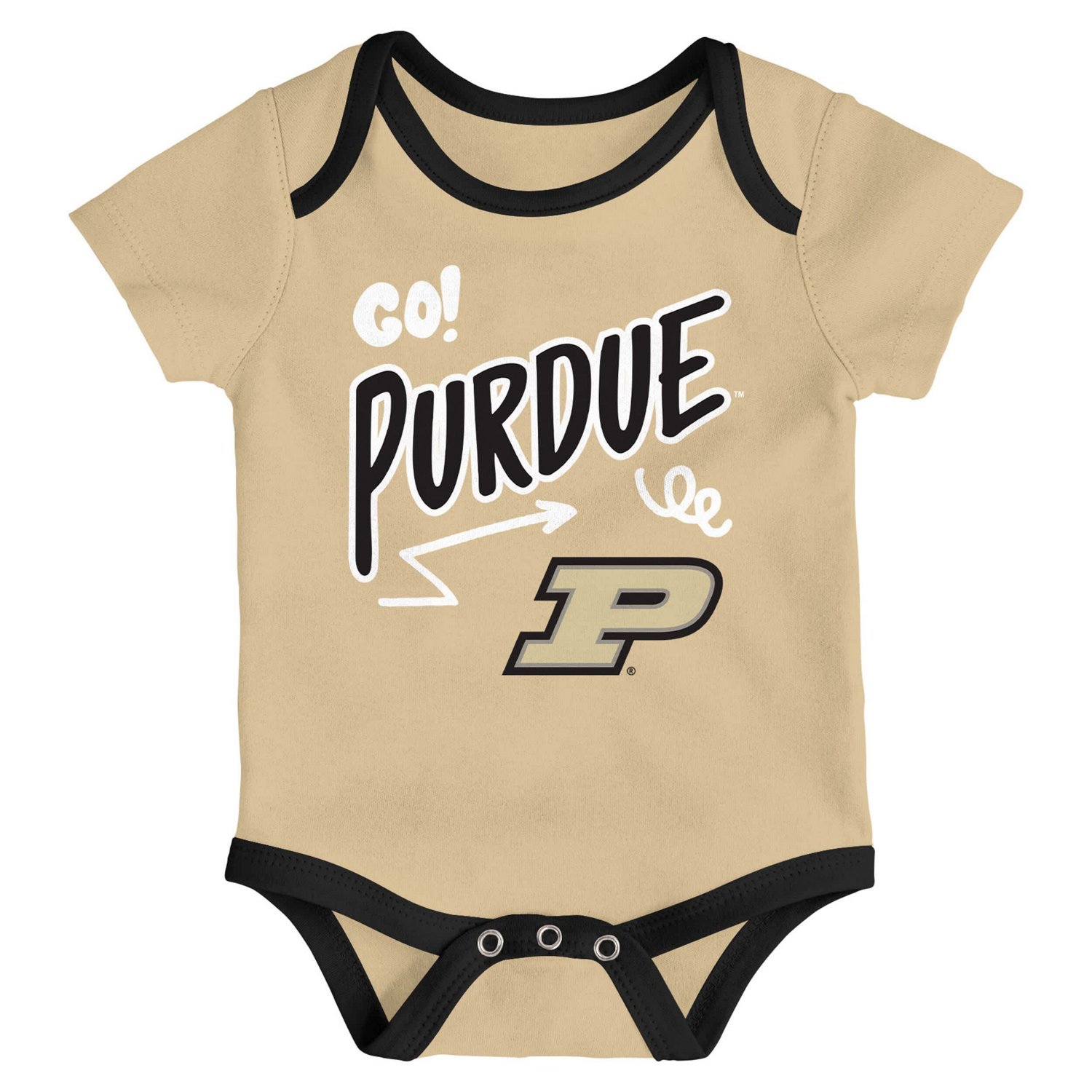 Newborn  Outerstuff Purdue Boilermakers Three-Pack All Day Play Bodysuit Set - view number 3