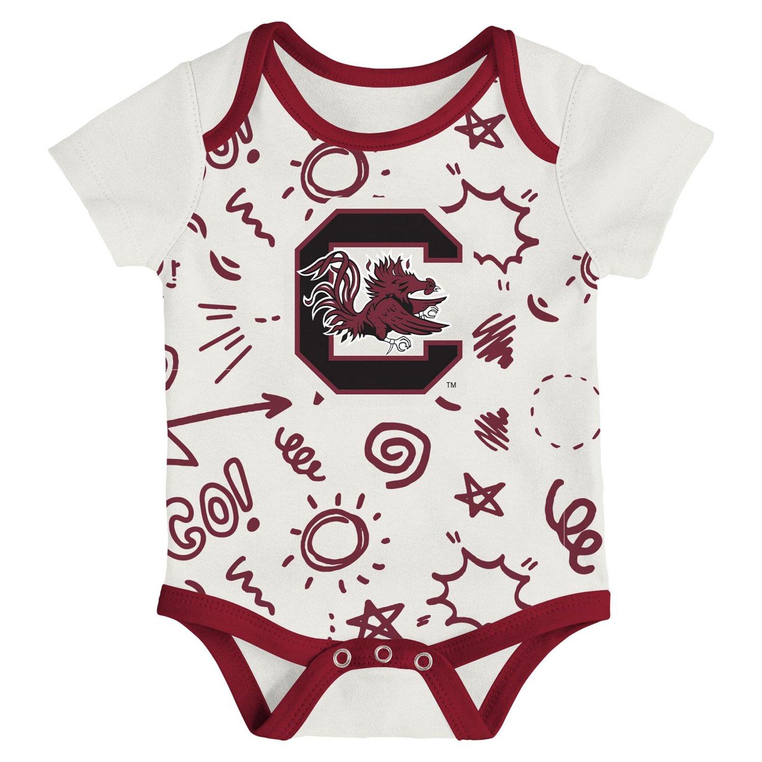 Newborn  Outerstuff South Carolina Gamecocks Three-Pack All Day Play Bodysuit Set