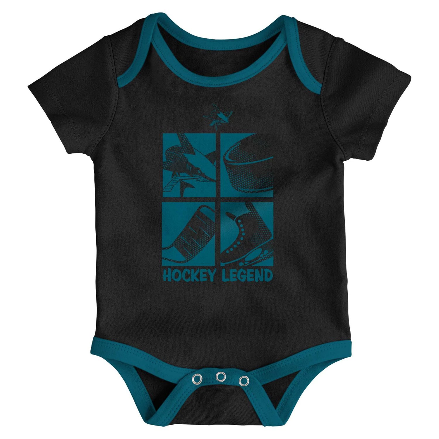 Newborn  San Jose Sharks Legend Three-Piece Bodysuit Set