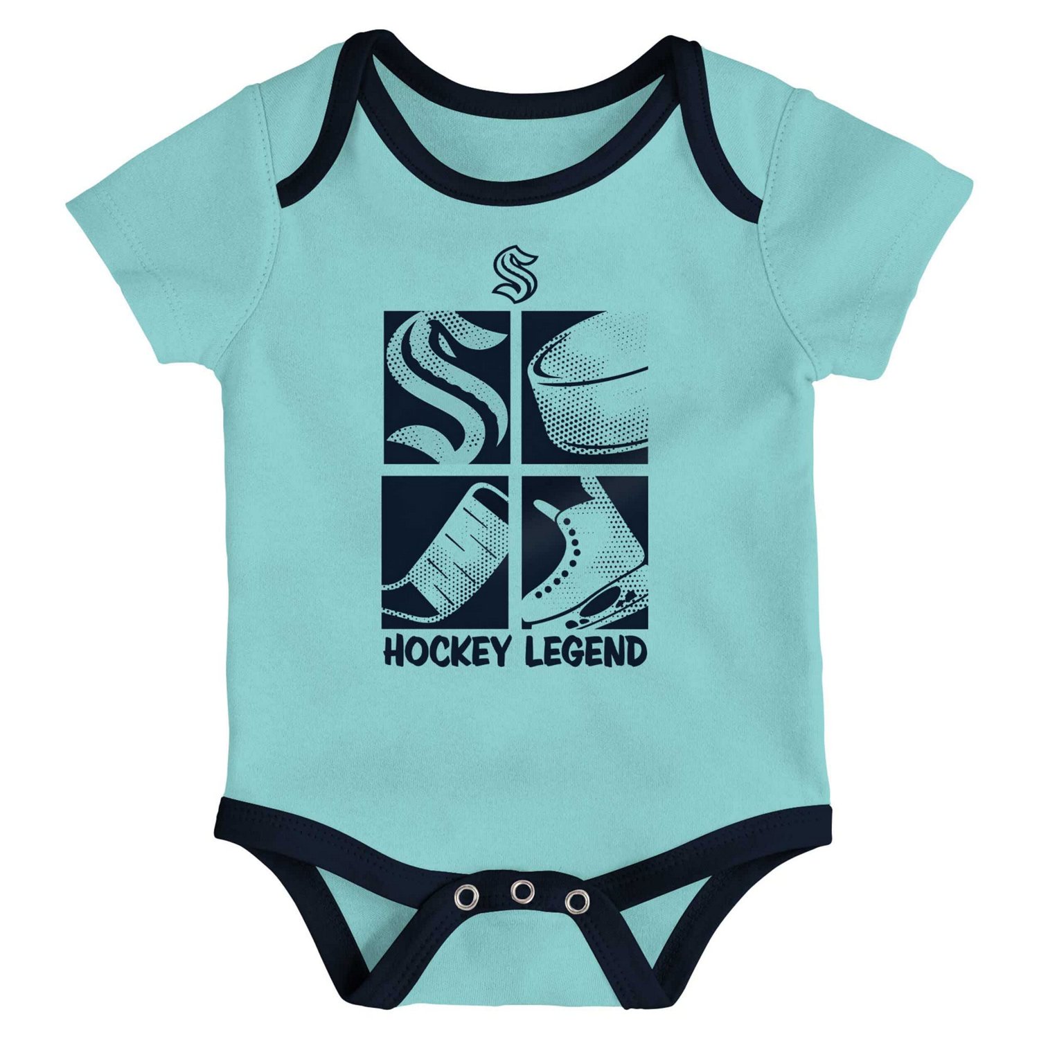 Newborn  Seattle Kraken Legend Three-Piece Bodysuit Set